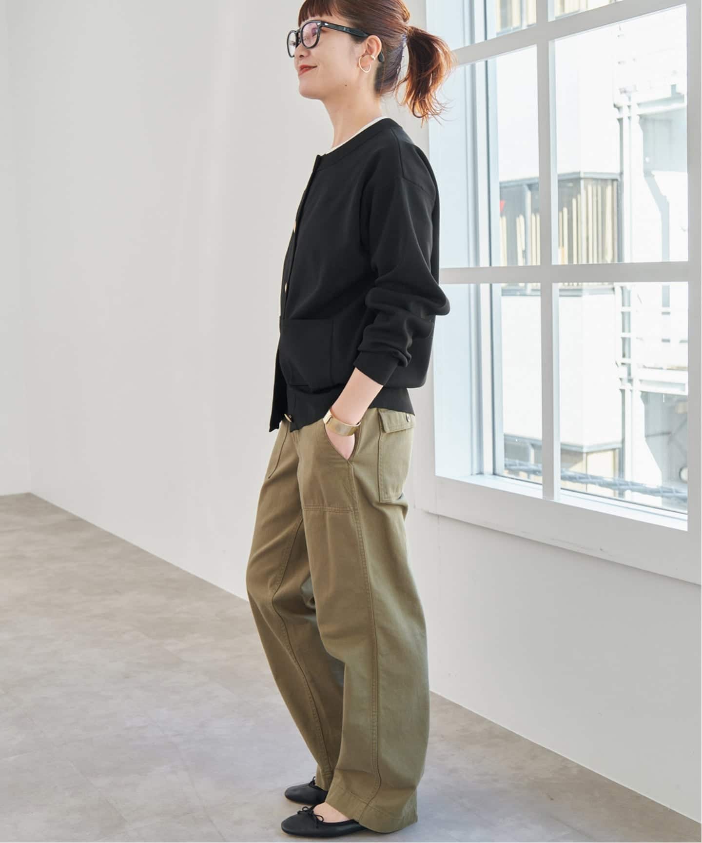 【新品未使用】Spick and Spanウォッシャブクルーネックカーディガン 追加3WEB限定予約》ウォッシャブルクルーネックカーディガン