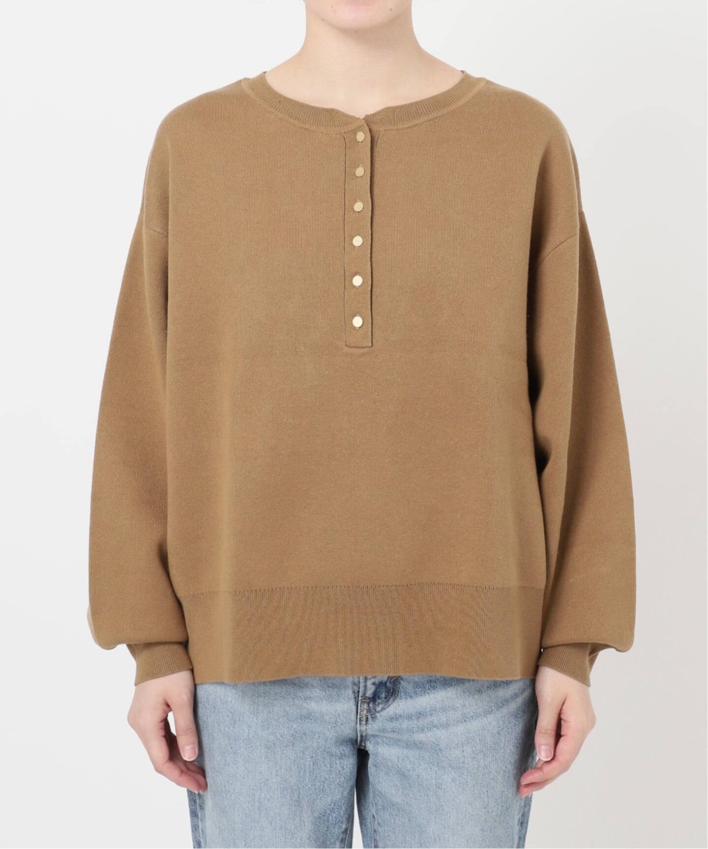 WEB限定 / 追加予約》メタルボタンヘンリーネックニット(ニット WEB限定 / 追加予約》メタルボタンヘンリーネックニット(ニット