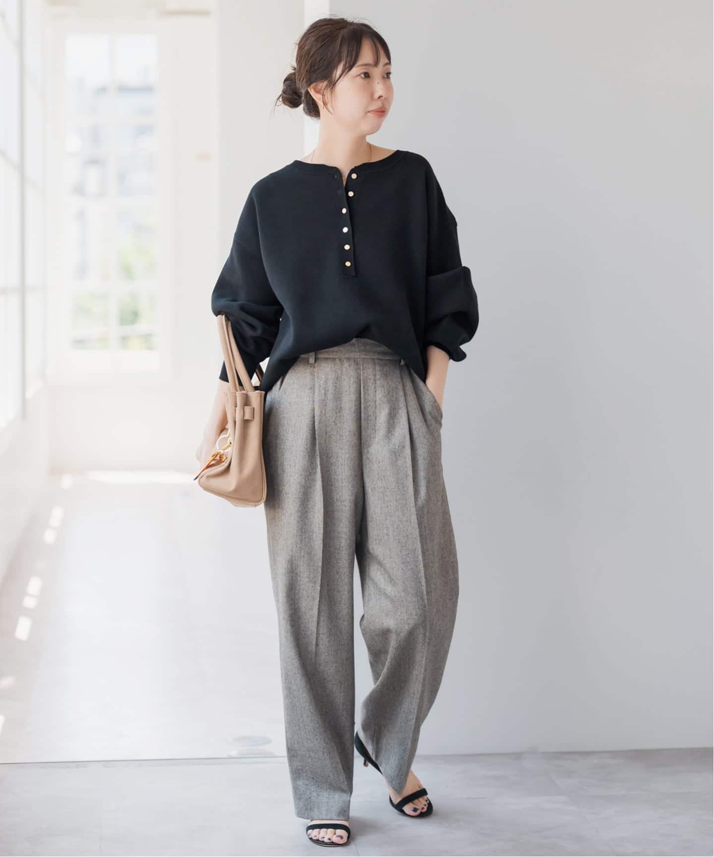 新品　メタルボタンヘンリーネックニット　Spick and Span WEB限定》メタルボタンヘンリーネックニット（ニット／セーター