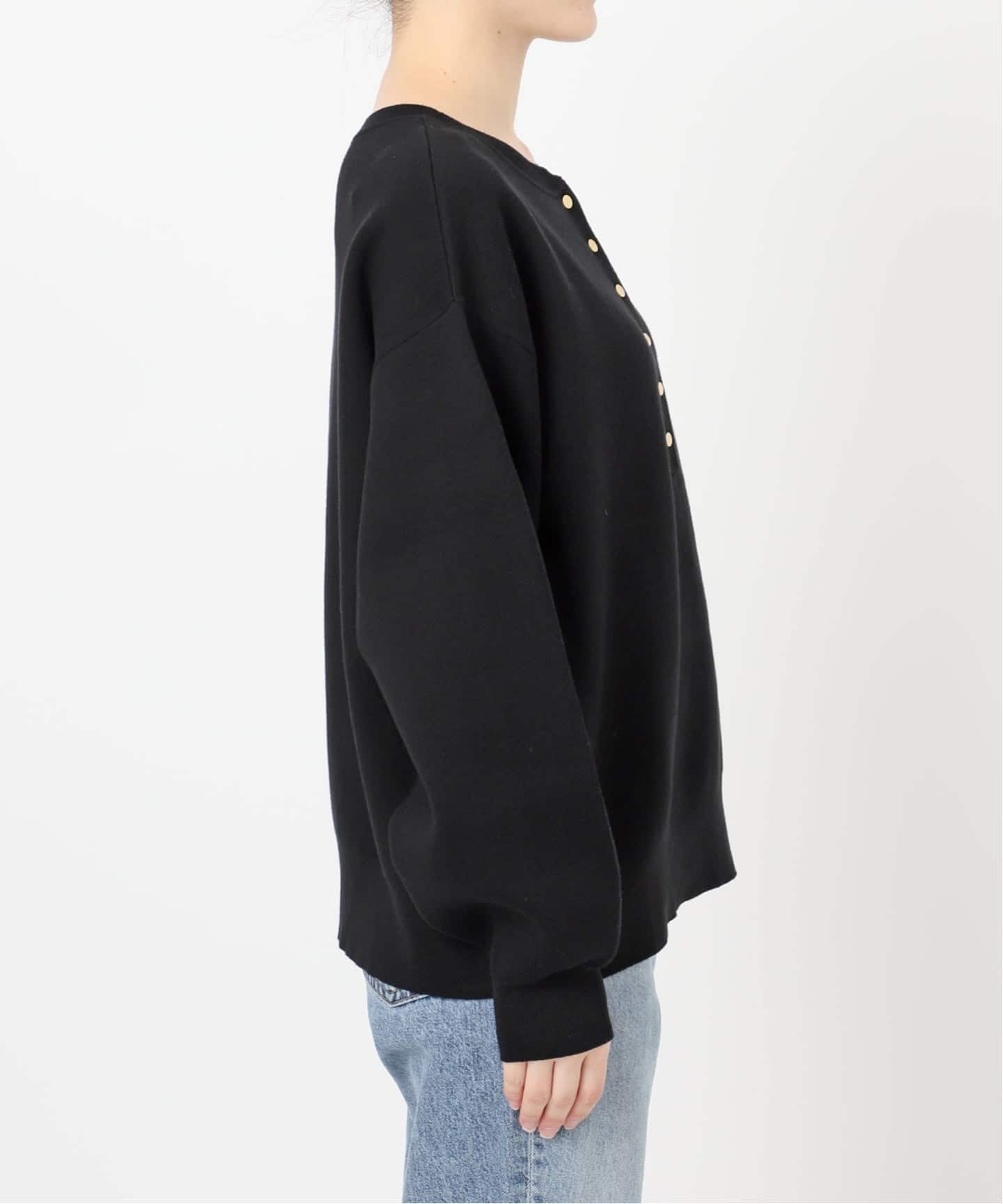 WEB限定カラー有り / 追加3予約》メタルボタンヘンリーネックニット