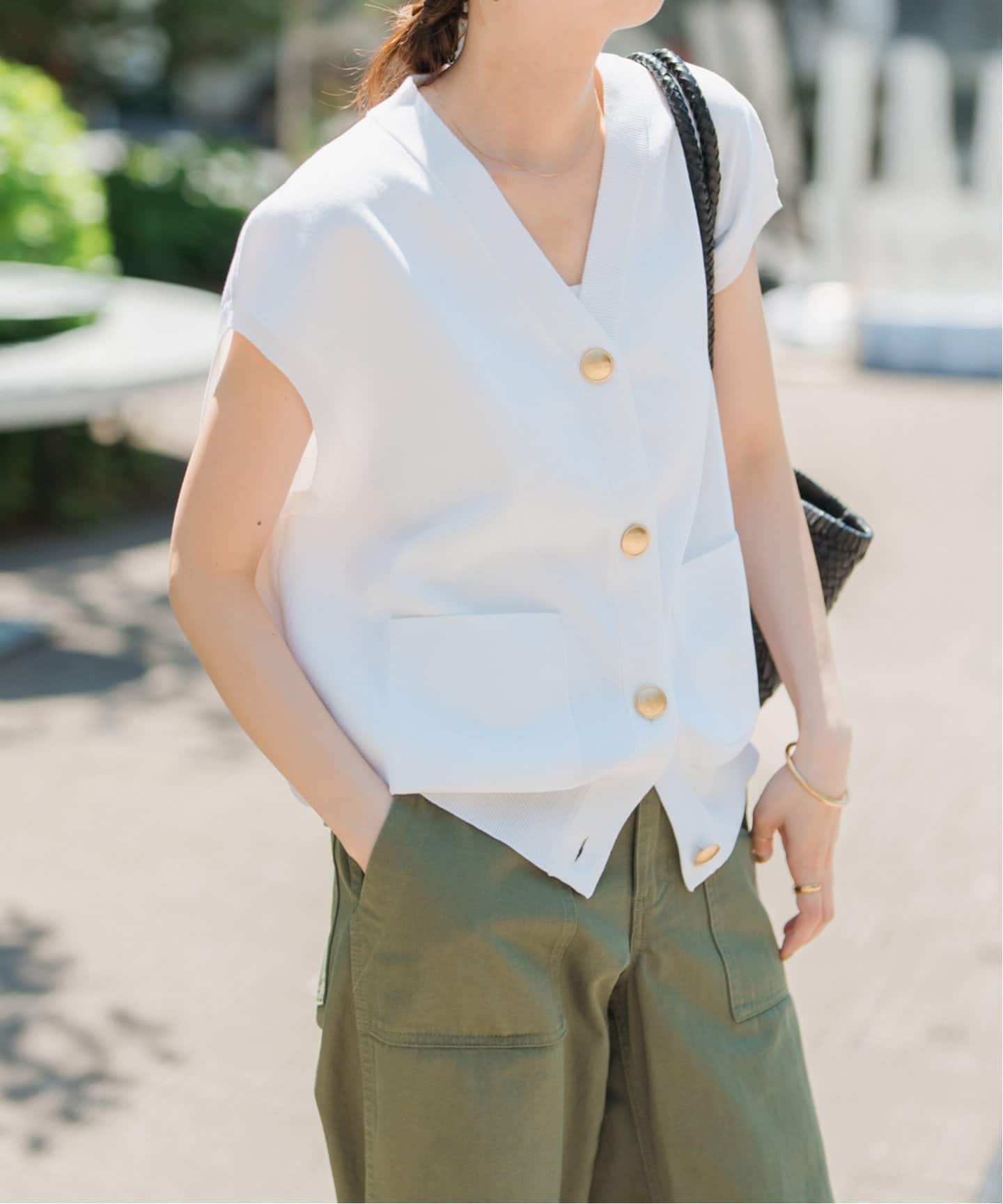 WEB限定追加3》ウォッシャブルVネックニットベスト（ベスト）｜Spick