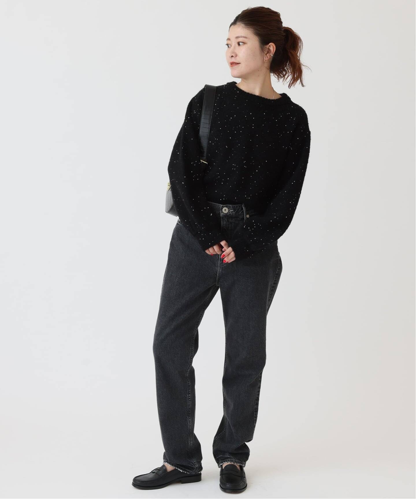 スピックアンドスパン　スパンコールショート丈ニット Spick＆Span（スピック アンド スパン） ニット セーター 「新色有り