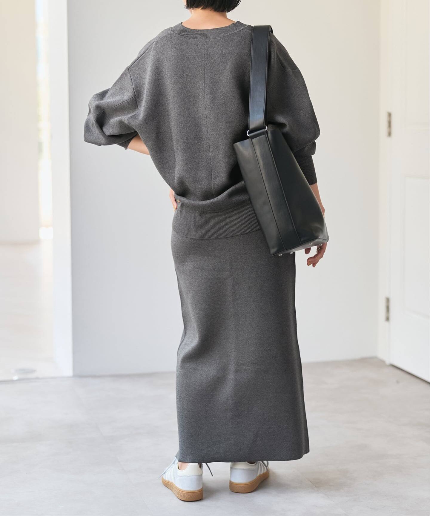 一部店舗+WEB限定》スウェットライクハーフジップニットプルオーバー