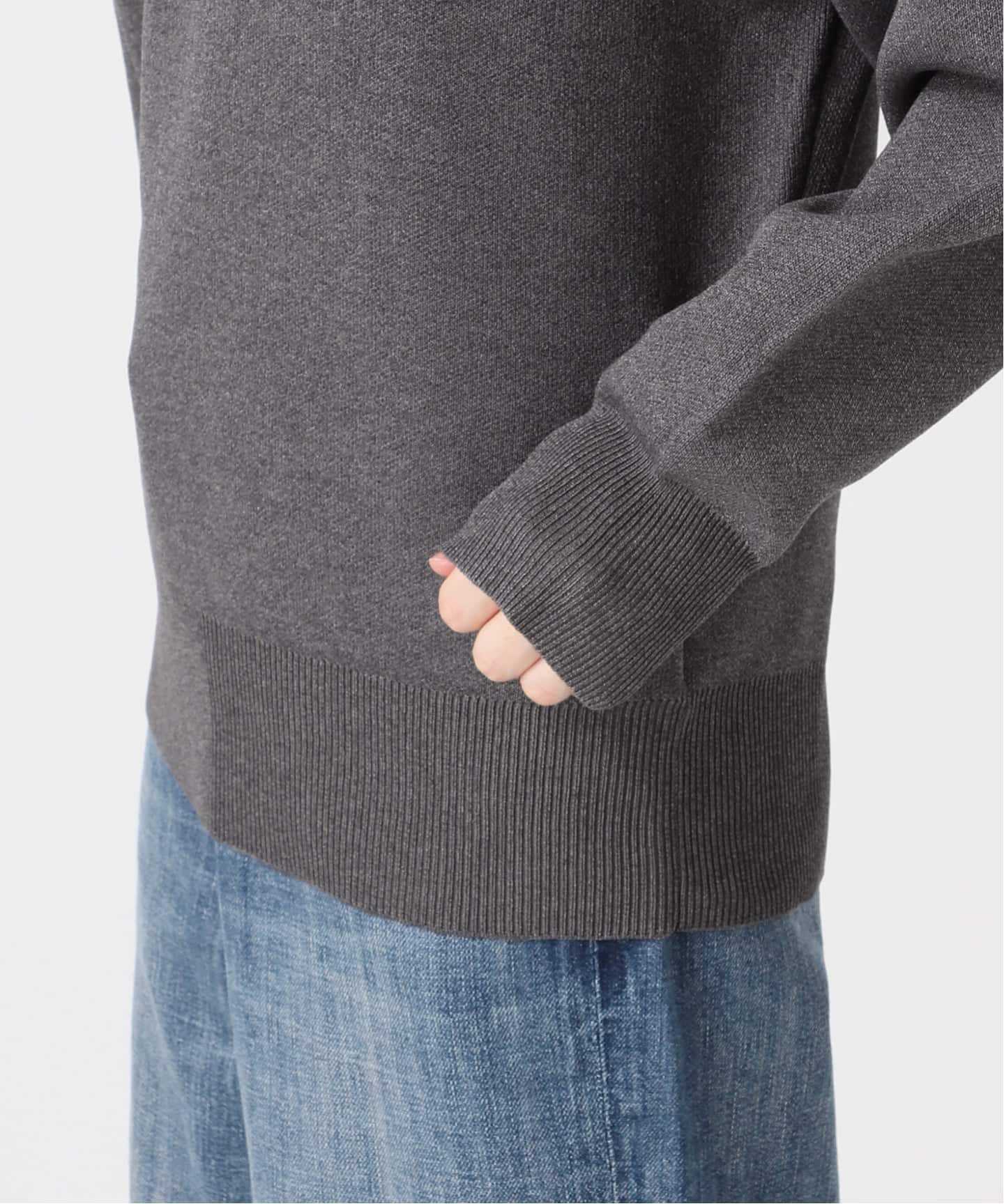 一部店舗+WEB限定》スウェットライクハーフジップニットプルオーバー