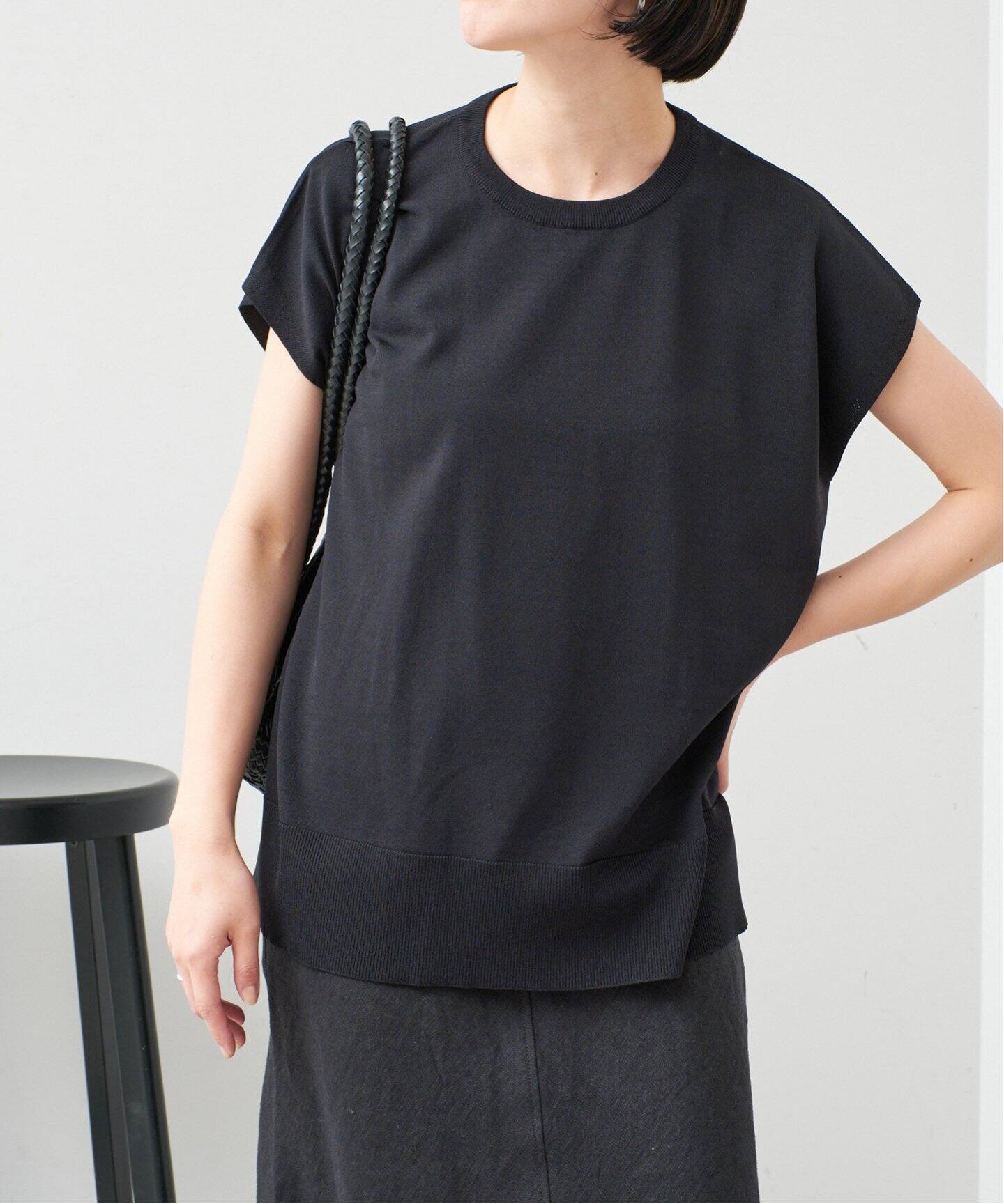 一部店舗+WEB限定》14GWASHABLEフレンチスリーブプルオーバー（ニット 