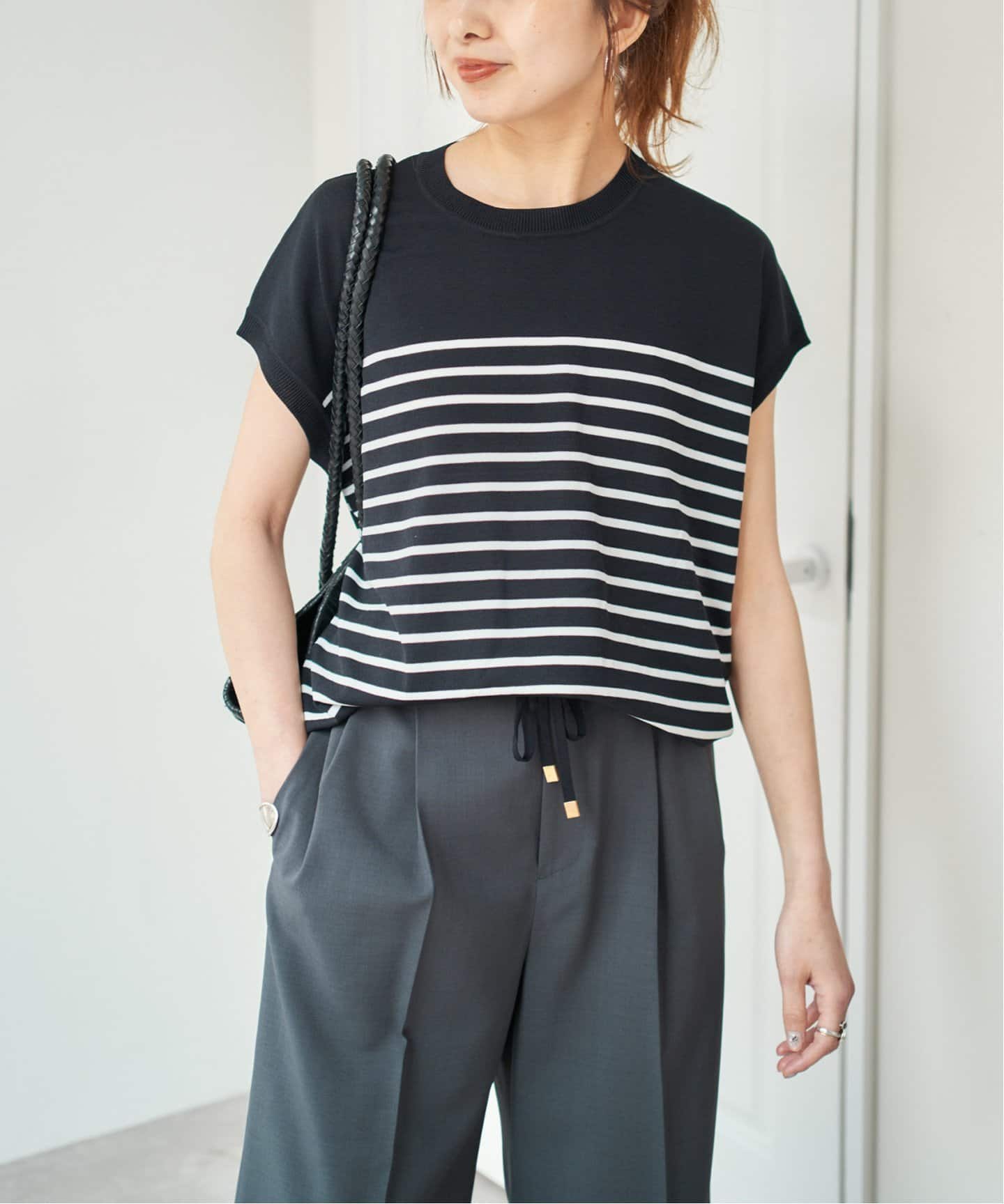 Spick &amp; Span - 専用　Spick &amp; Span ガーターアミ Vプルオーバー Spick & Span（スピックアンドスパン）の「裾アシンメトリー