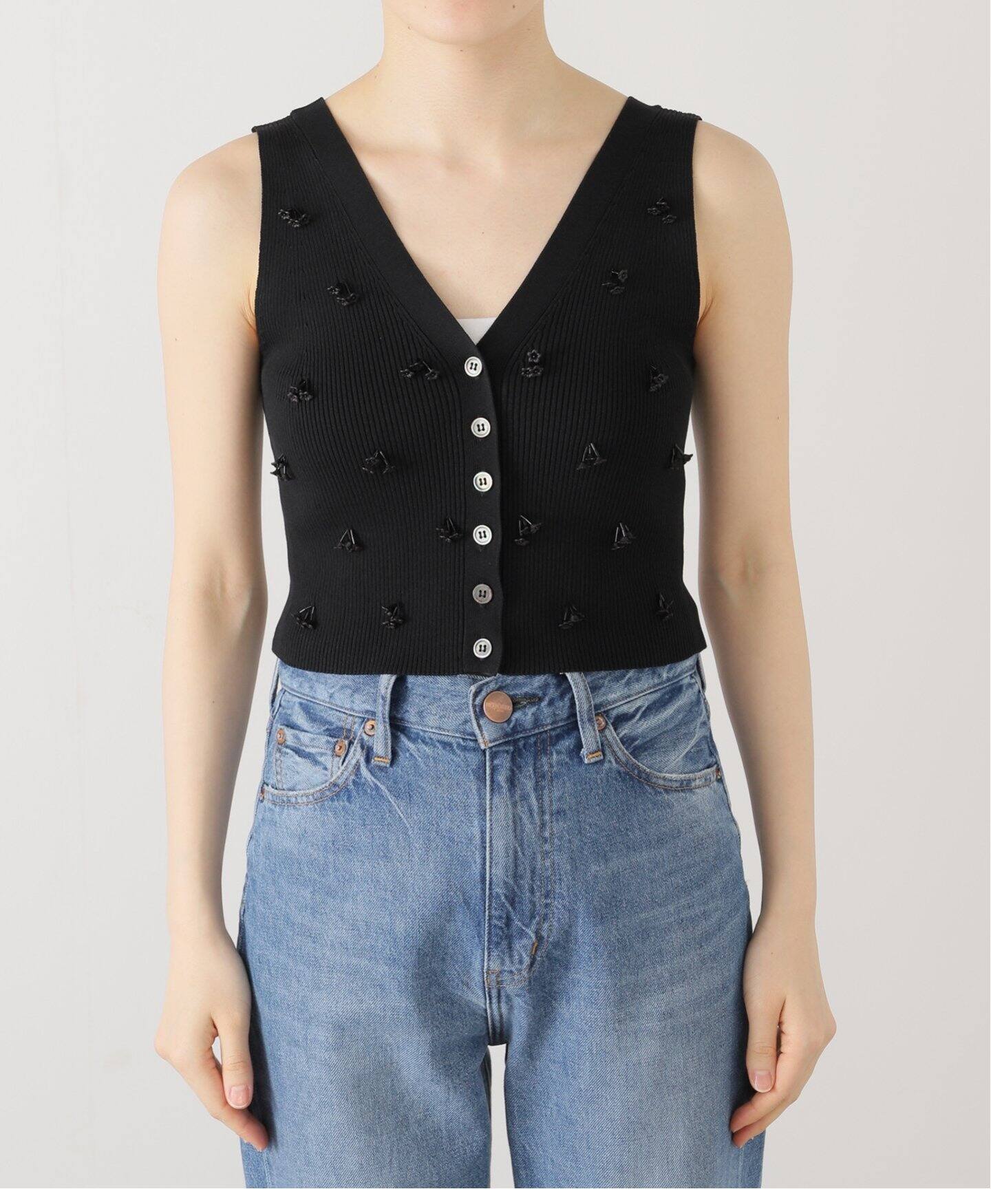 VENIT WAVE KNIT VEST ヴェニット ニット ベスト VENIT(べニット)ベスト / Kanae / ADAM ET ROPÉ FEMME ｜J'aDoRe