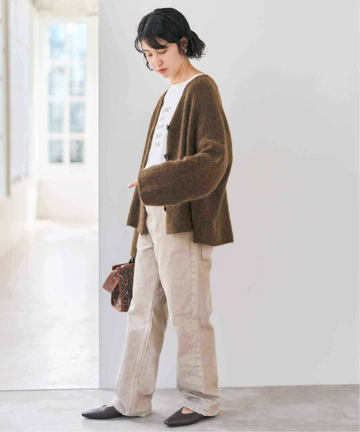 blacktogrey / ブラックトゥーグレー V-neck Knitted Cardigan