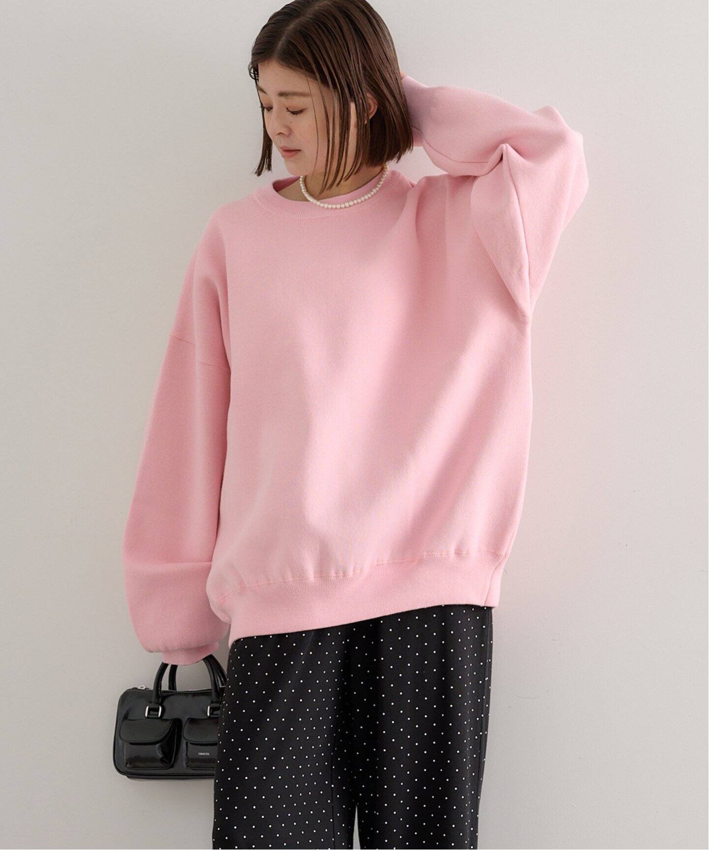 Spick&Spanピンクセーター スウェットライクニット（ニット／セーター）｜U by SPICK&SPAN（ユー