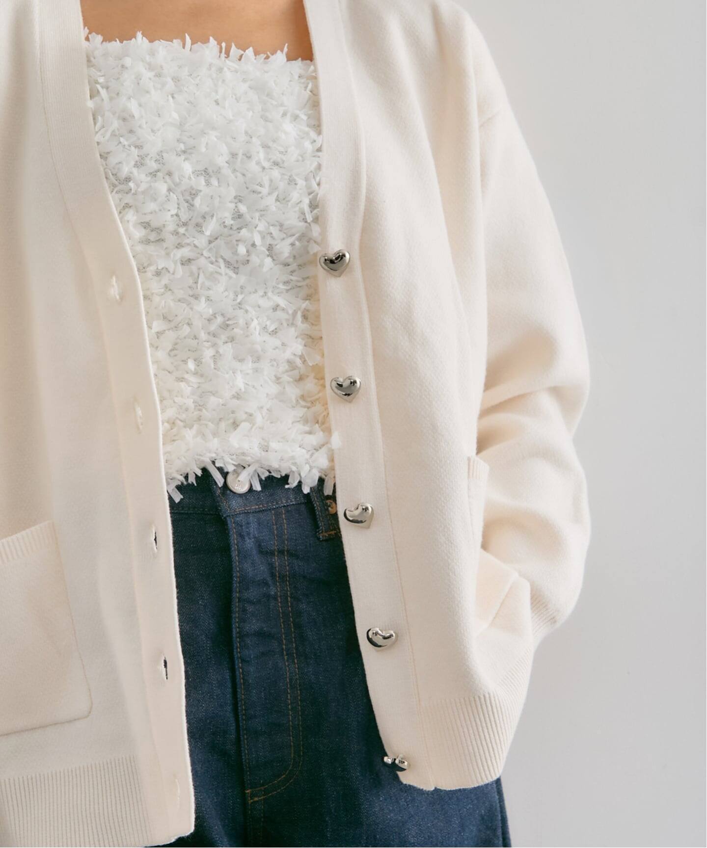 ハートボタンVカーディガン（カーディガン）｜U by SPICK&SPAN（ユー