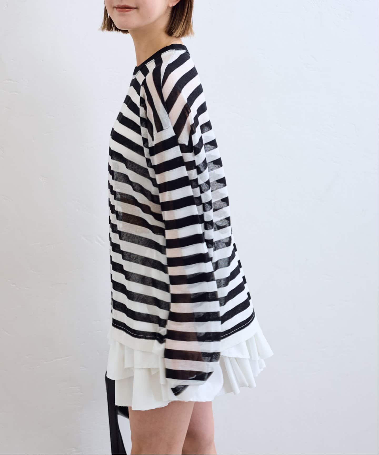U by SPICK&SPAN ワッフルオーバートップス　ボーダー U by SPICK&SPAN ワッフルオーバートップス ボーダー
