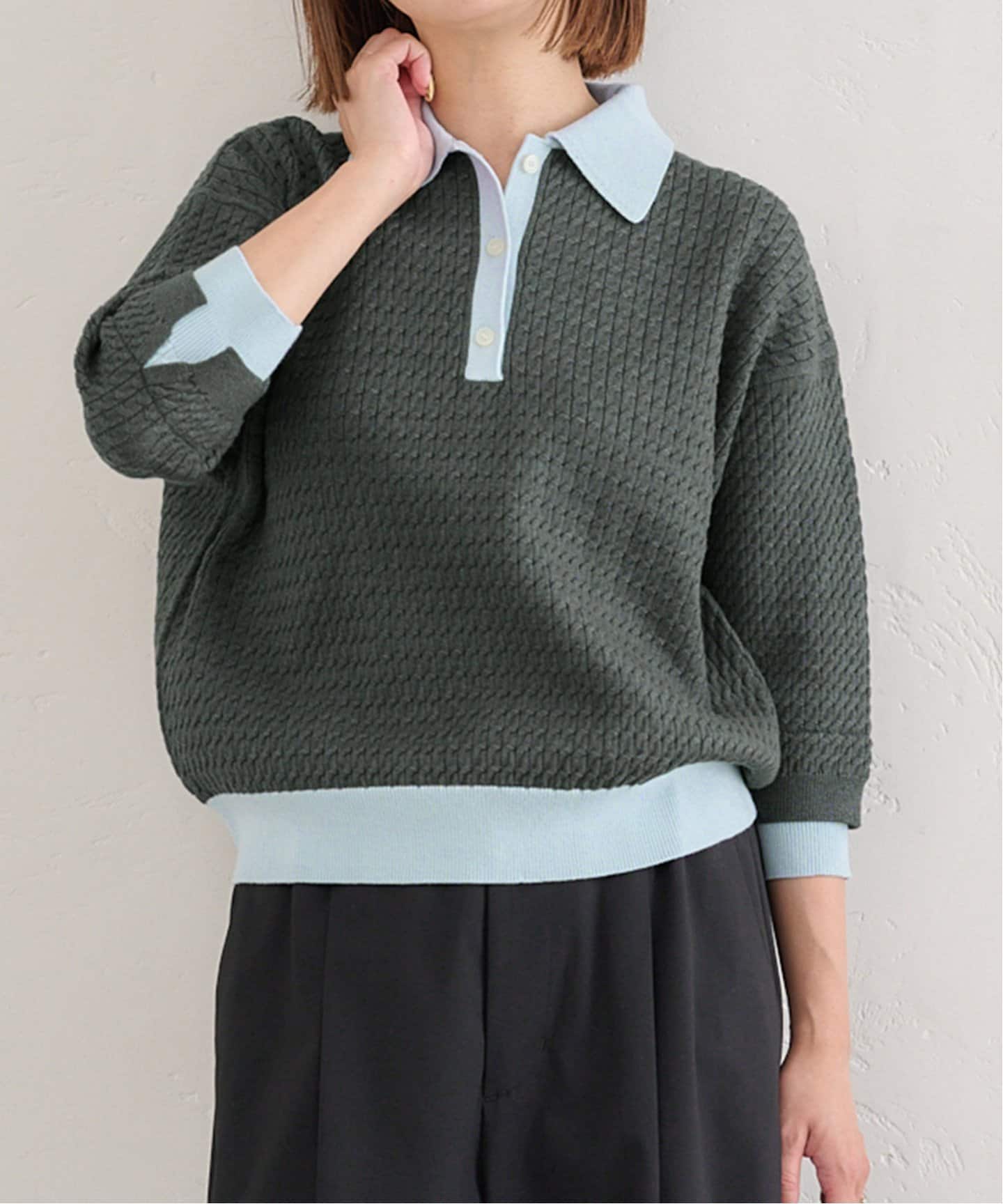 Spick & Span - 【素敵★】Spick＆Span  ケーブルVプルオーバー　チルデンニット オーバーケーブルニット（ニット／セーター）｜U by SPICK&SPAN