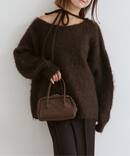 アシメオフショルシャギーニット