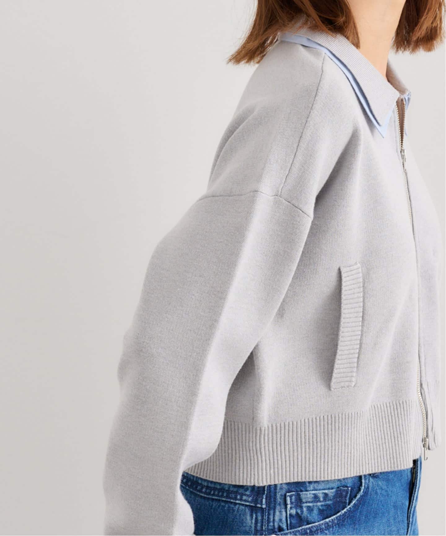 ダブルカラーニットカーデ（カーディガン）｜U by SPICK&SPAN（ユー