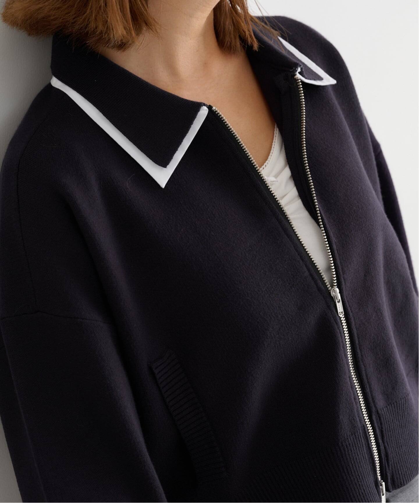 ダブルカラーニットカーデ（カーディガン）｜U by SPICK&SPAN（ユー