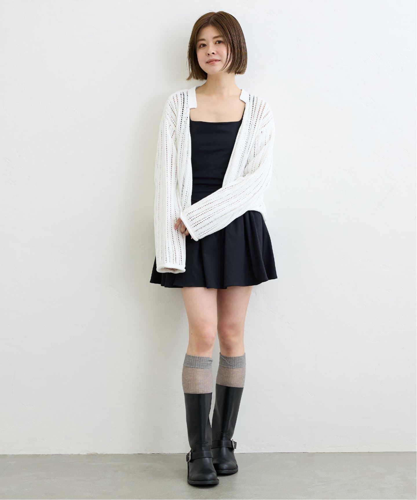 spick&span グレーガーディガンブラウスセット spick&span 厚手カーディガン ブラウスセット グレー
