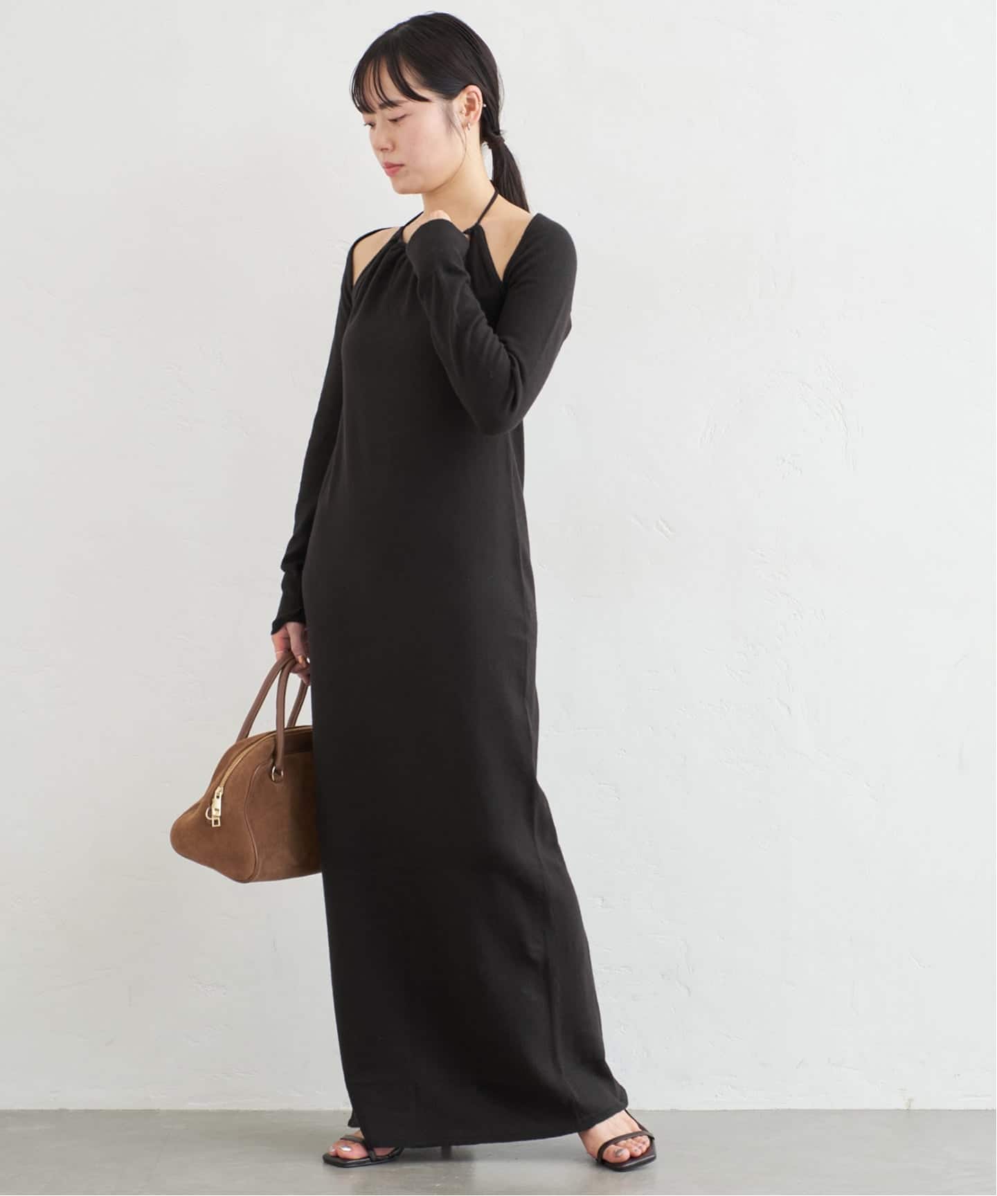 フェイクレイヤード ホルターネック ワンピース（ワンピース）｜U by