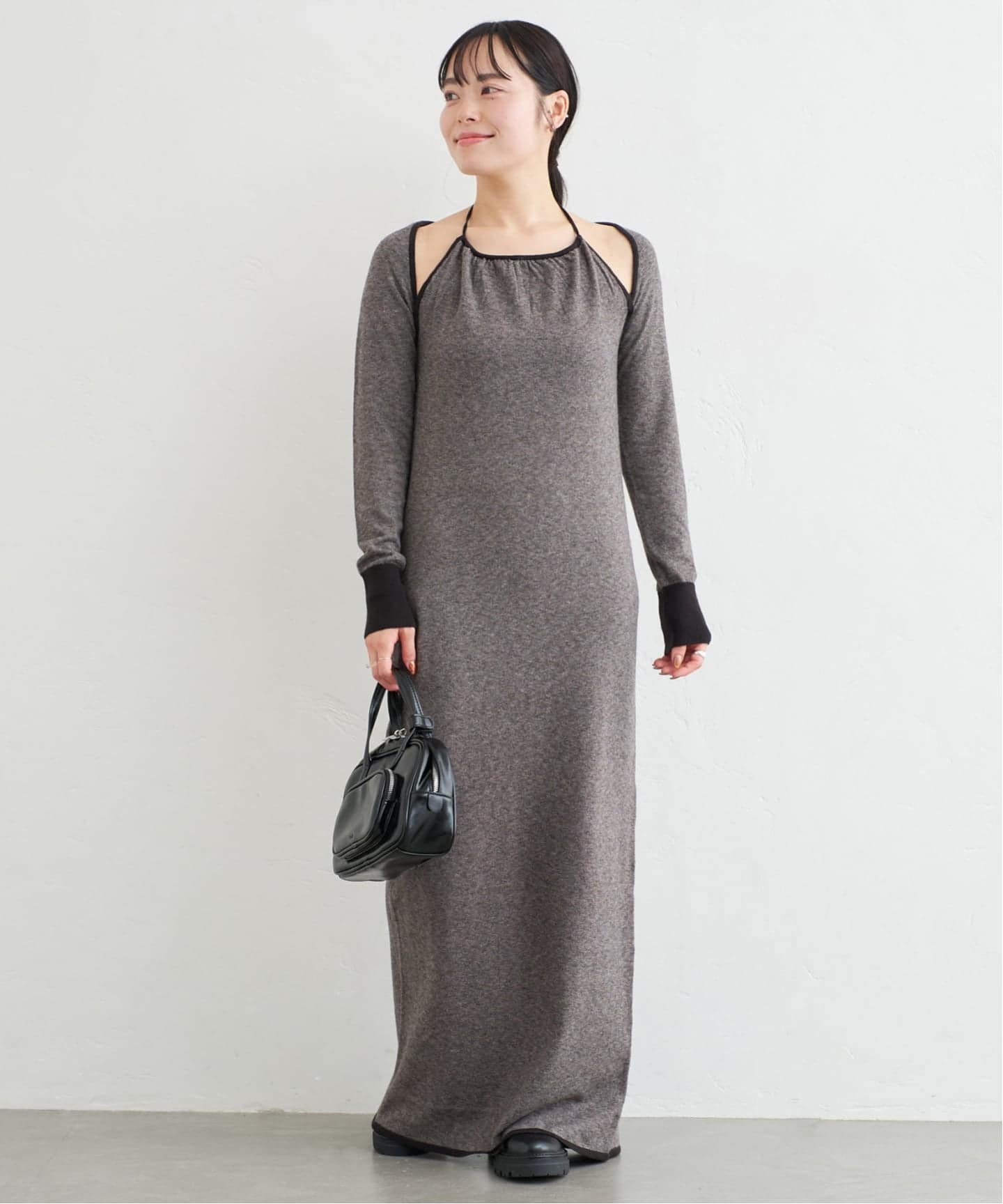 フェイクレイヤード ホルターネック ワンピース（ワンピース