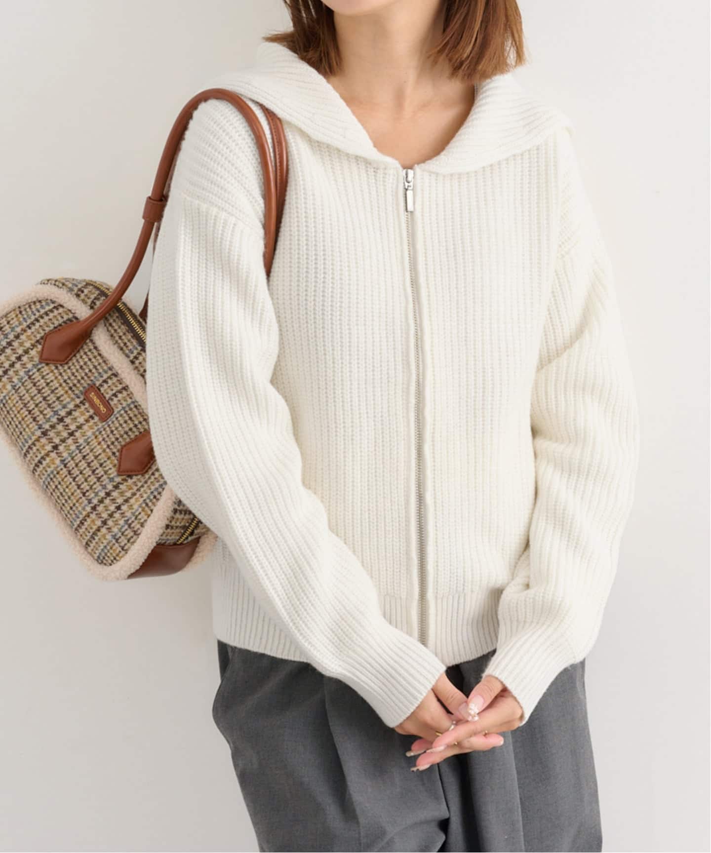 ♡1.12発送予定 ユニクロ公式 | クルーネックフルジップカーディガン