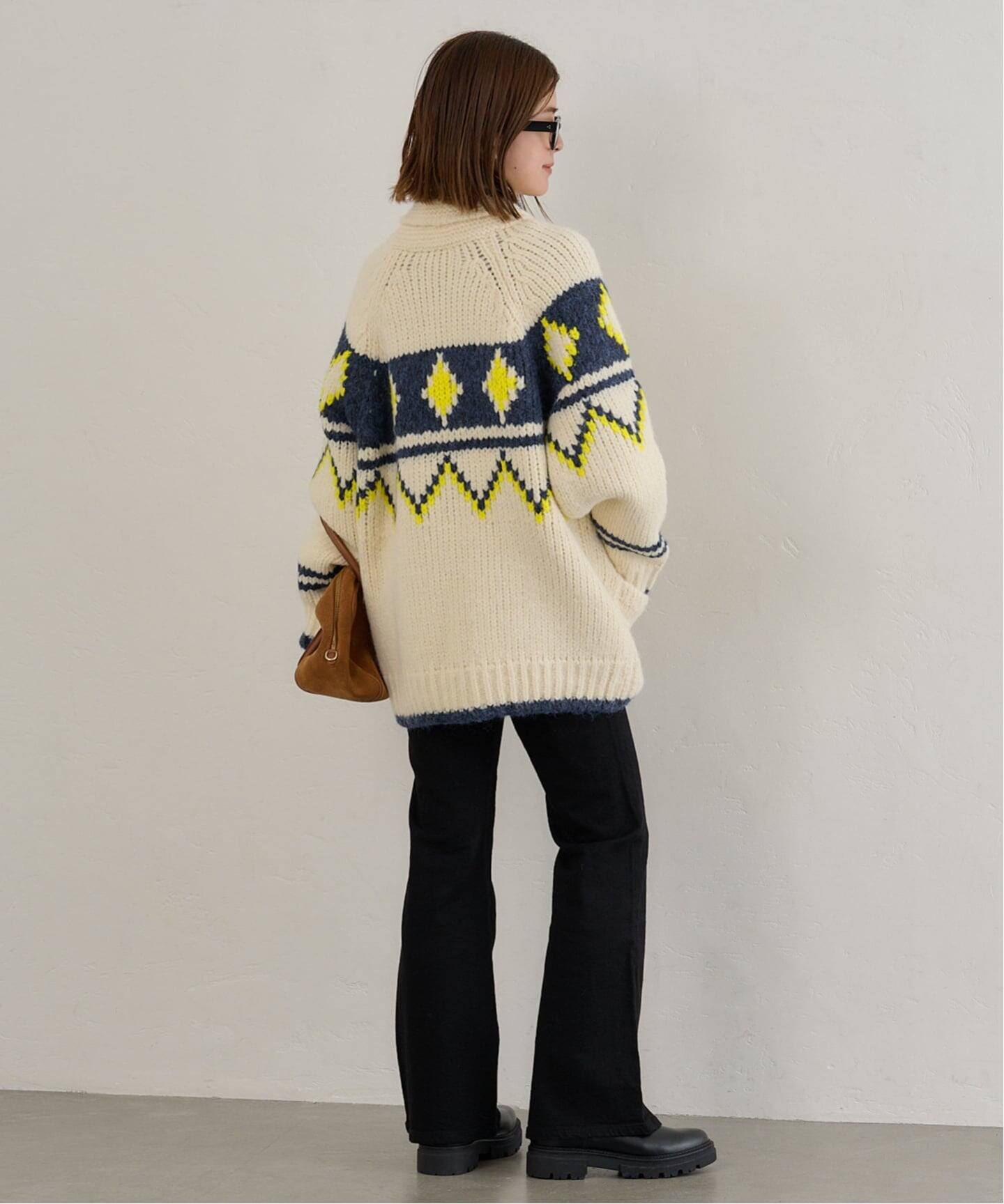 瀬戸大橋店】 ニット IP-UP TWINKLE COWICHAN CARDIGAN MVFW-KN0222