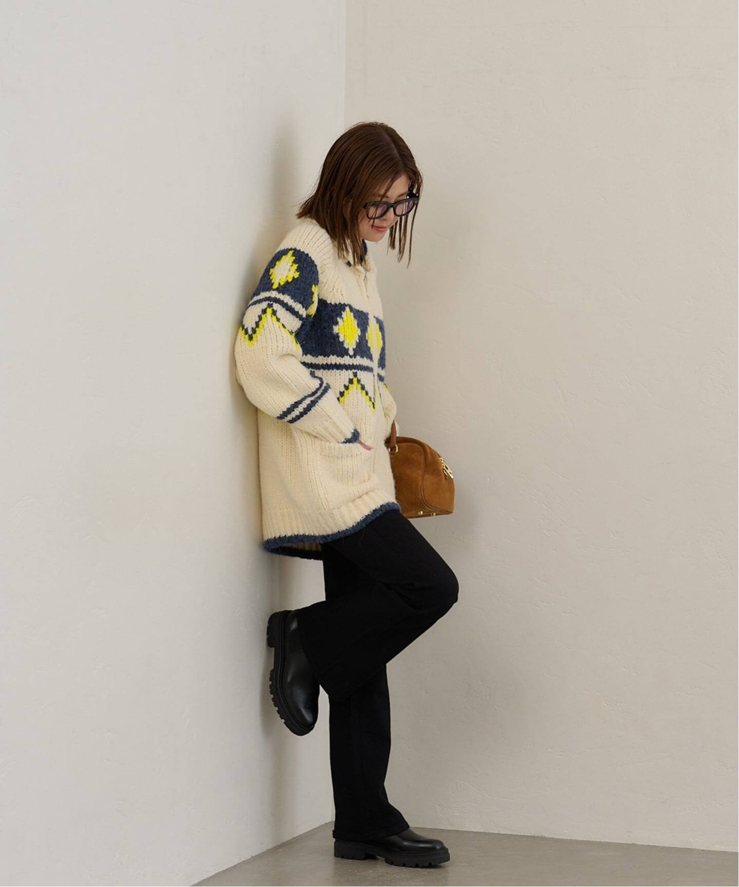 GREEN BUTTER/グリーンバター Big Dia Cowichan Cardigan（ニット