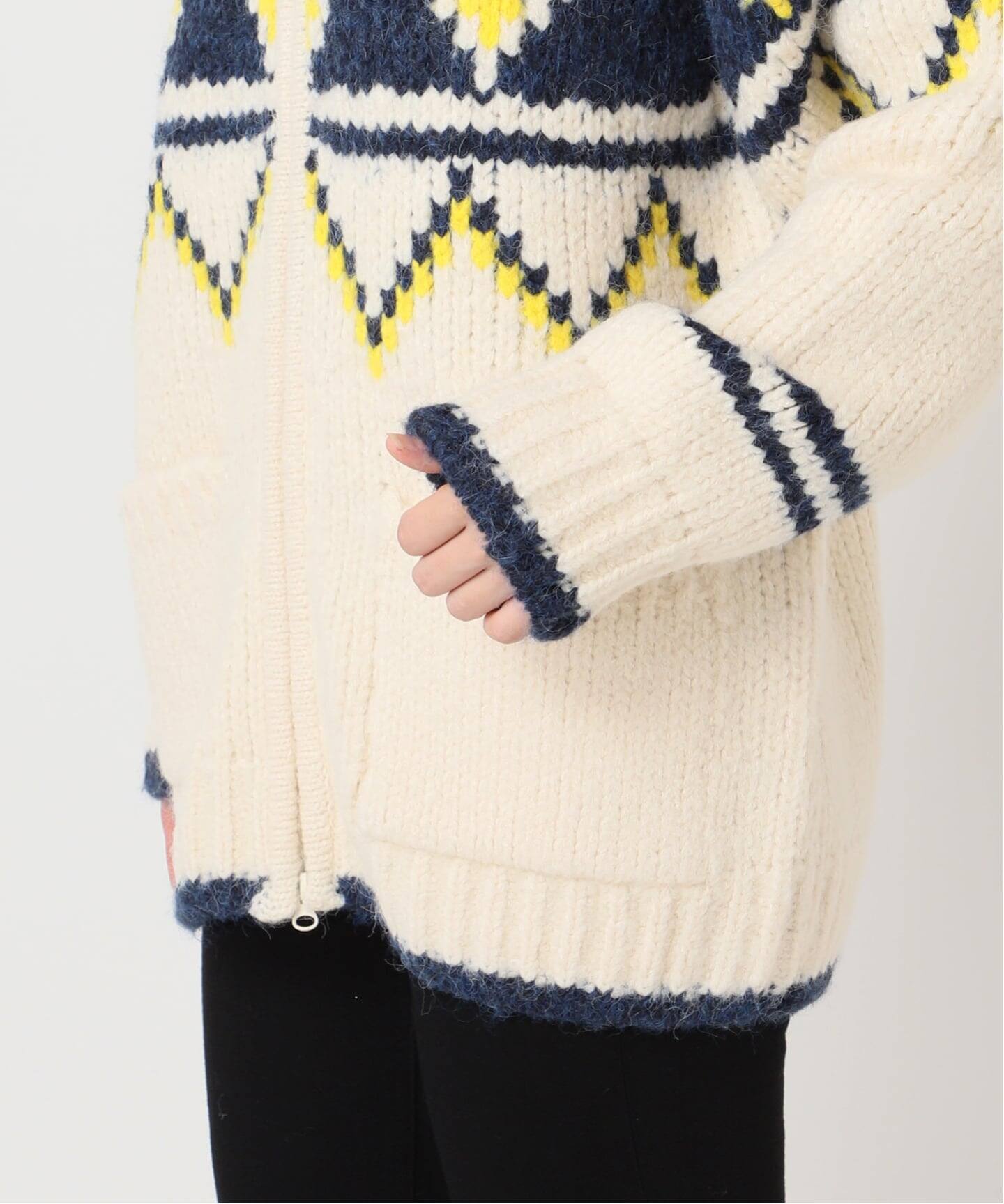 GREEN BUTTER/グリーンバター Big Dia Cowichan Cardigan（ニット