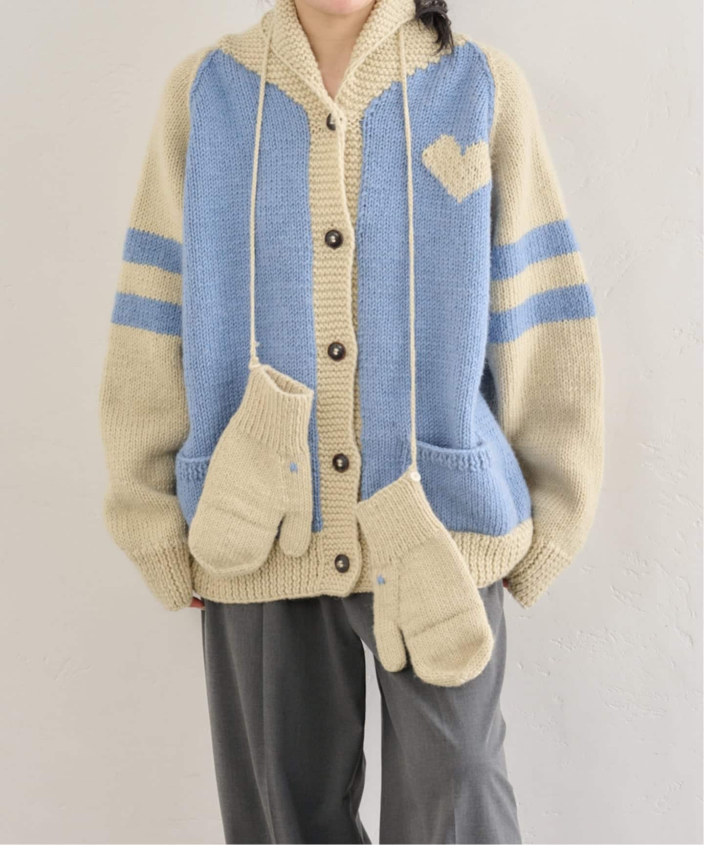 値下げ＊美品　goa ニットカーディガン＊ネパールニットカウチン フェローズ 23W-PNS-CARDIGAN ネパールハンドニットカウチン