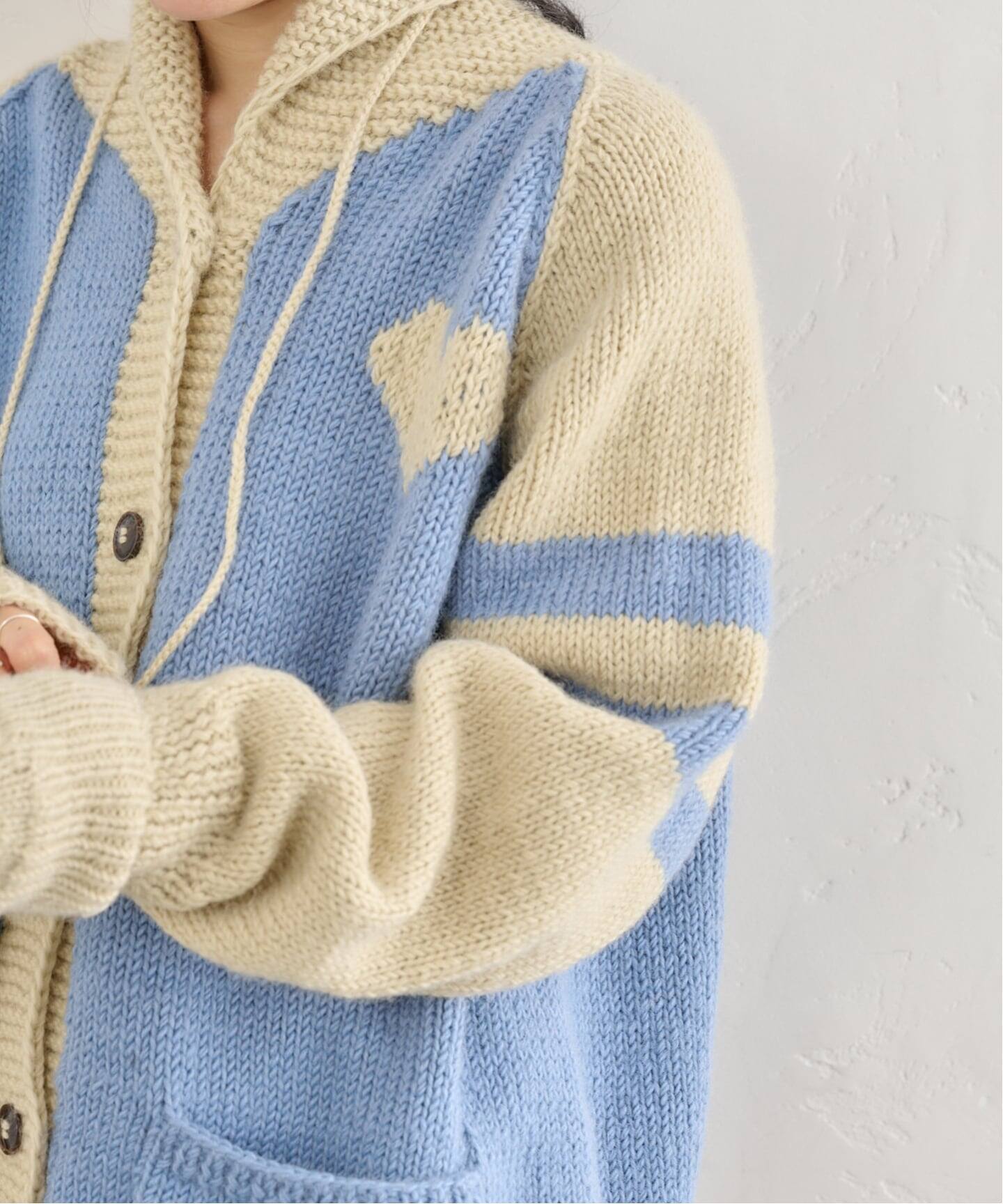 値下げ＊美品　goa ニットカーディガン＊ネパールニットカウチン フェローズ 23W-PNS-CARDIGAN ネパールハンドニットカウチン