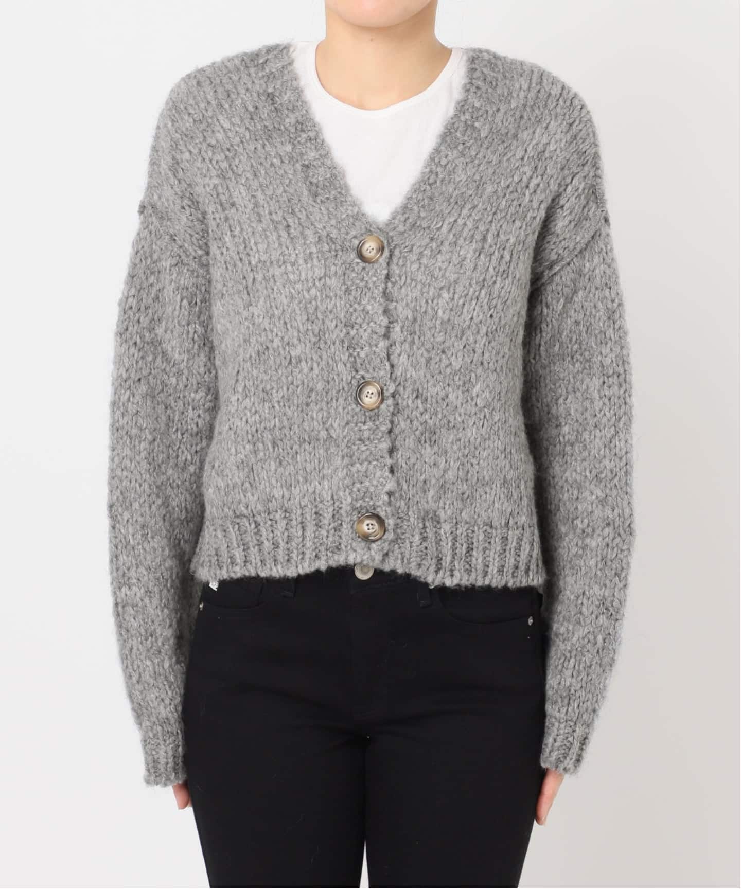 トリコットジーンマルク モヘア カーディガン フリー グレー