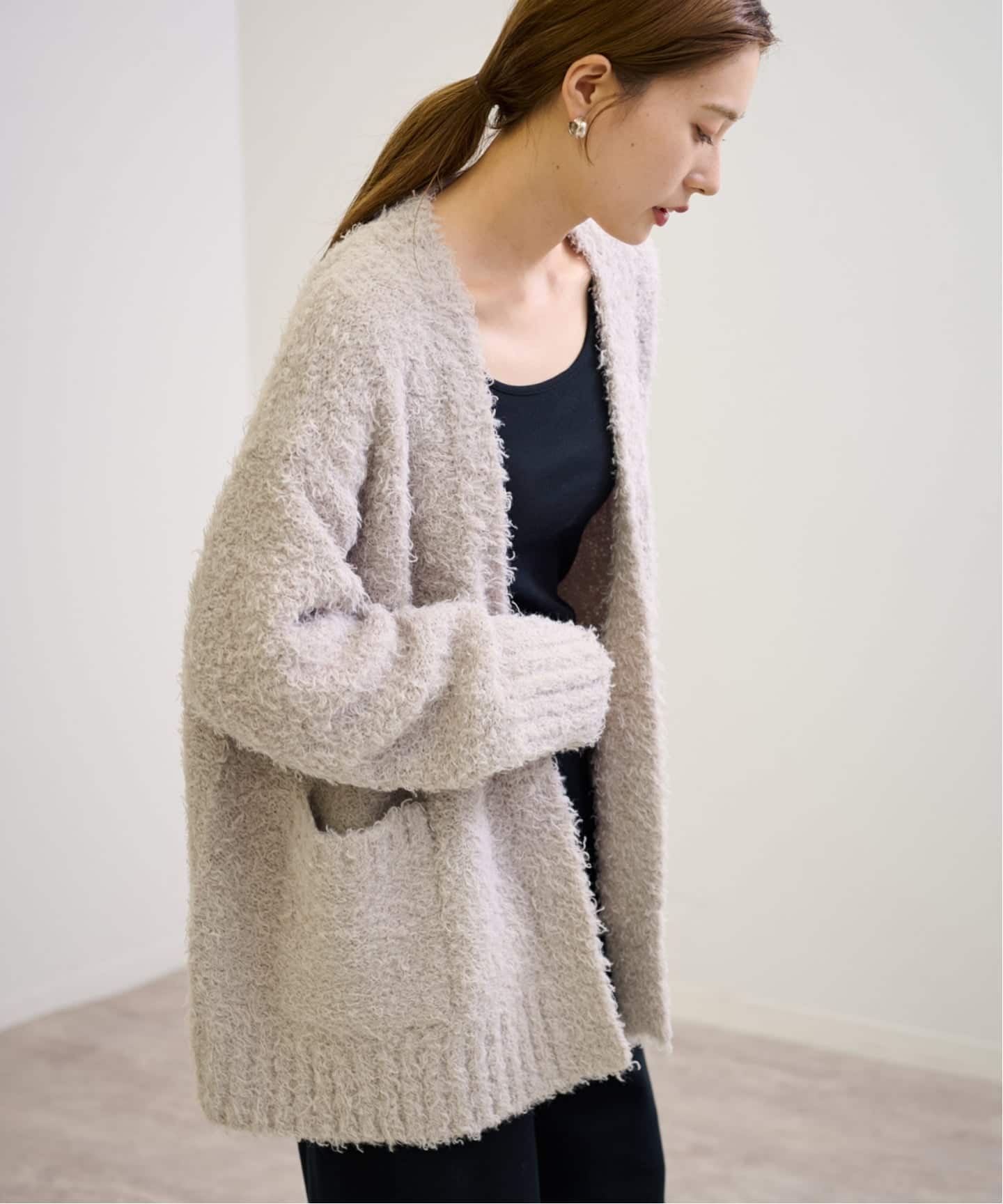 【新品】FRAMe WORK CURRY ガウンニット カーディガン ベージュ ≪WEB限定 / 追加予約≫CURLY ガウンニット（カーディガン