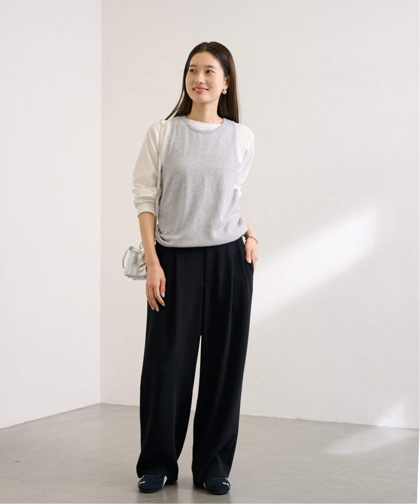 FRAMeWORK (フレームワーク) 25SS コットンカシミヤニットタンクトップ ネイビー Free コットンカシミヤニットタンクトップ（タンクトップ）｜FRAMeWORK