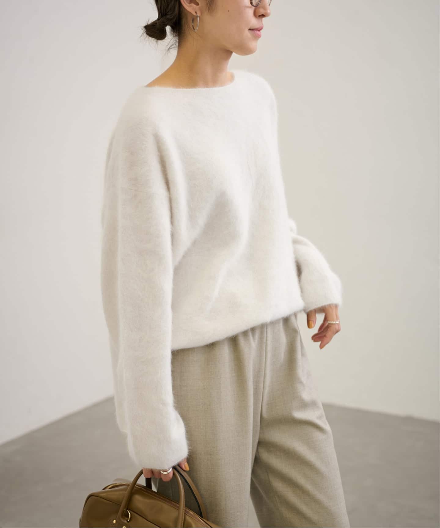 FRAMework FOX/CASHMERE クループルオーバー ≪追加予約≫FOX/CASHMERE ボートネック プルオーバー（ニット