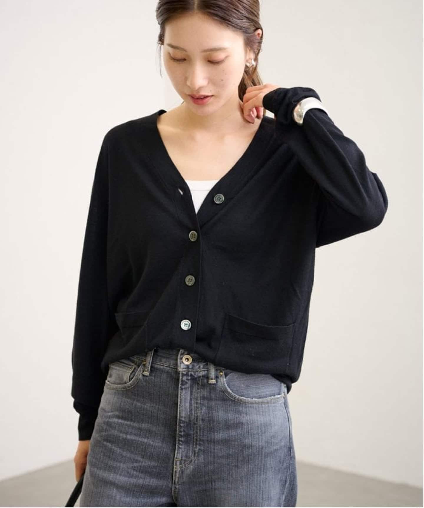 フレーワークイタリアヤーン CO Vネックカーディガン　完売 イタリアヤーン CO Vネックカーディガン（カーディガン