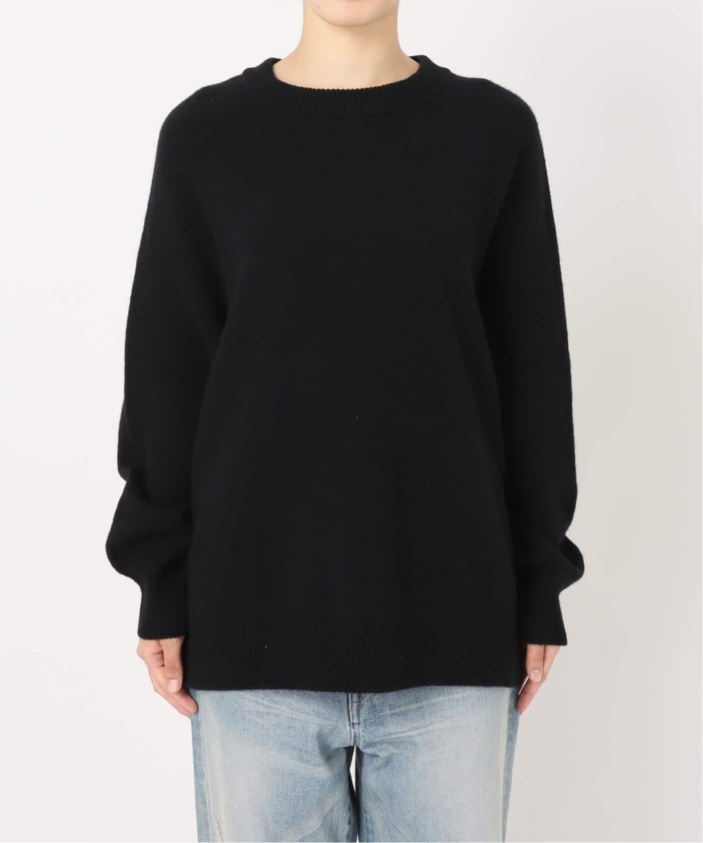 【新品】フレームワーク ラグランスリーブワイドプルオーバー 24AW 黒 ニット セール】ラグランスリーブワイドプルオーバー4◇（ニット/セーター