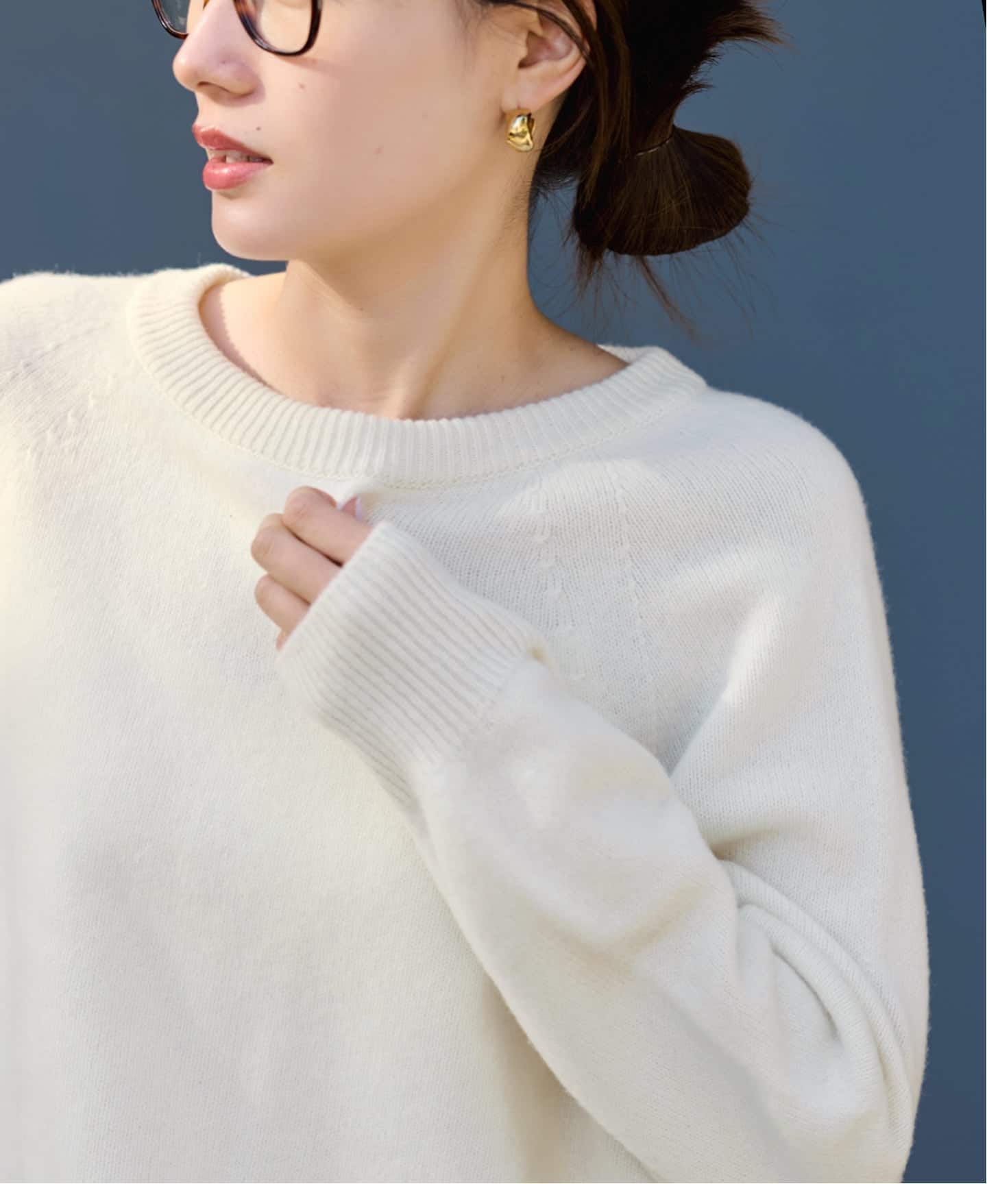 美品 フレームワーク ラグランスリーブ ワイドプルオーバー ニット アイボリー ≪追加≫ラグランスリーブ ワイドプルオーバー 3（ニット／セーター