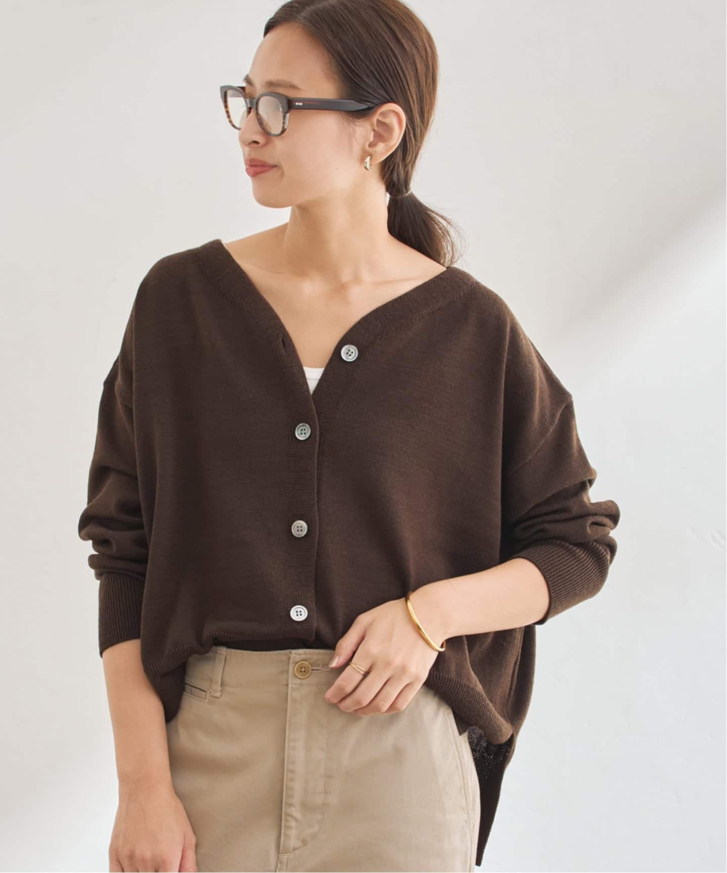 PL/ウール ワイドVカーディガン（カーディガン）｜FRAMeWORK（フレーム