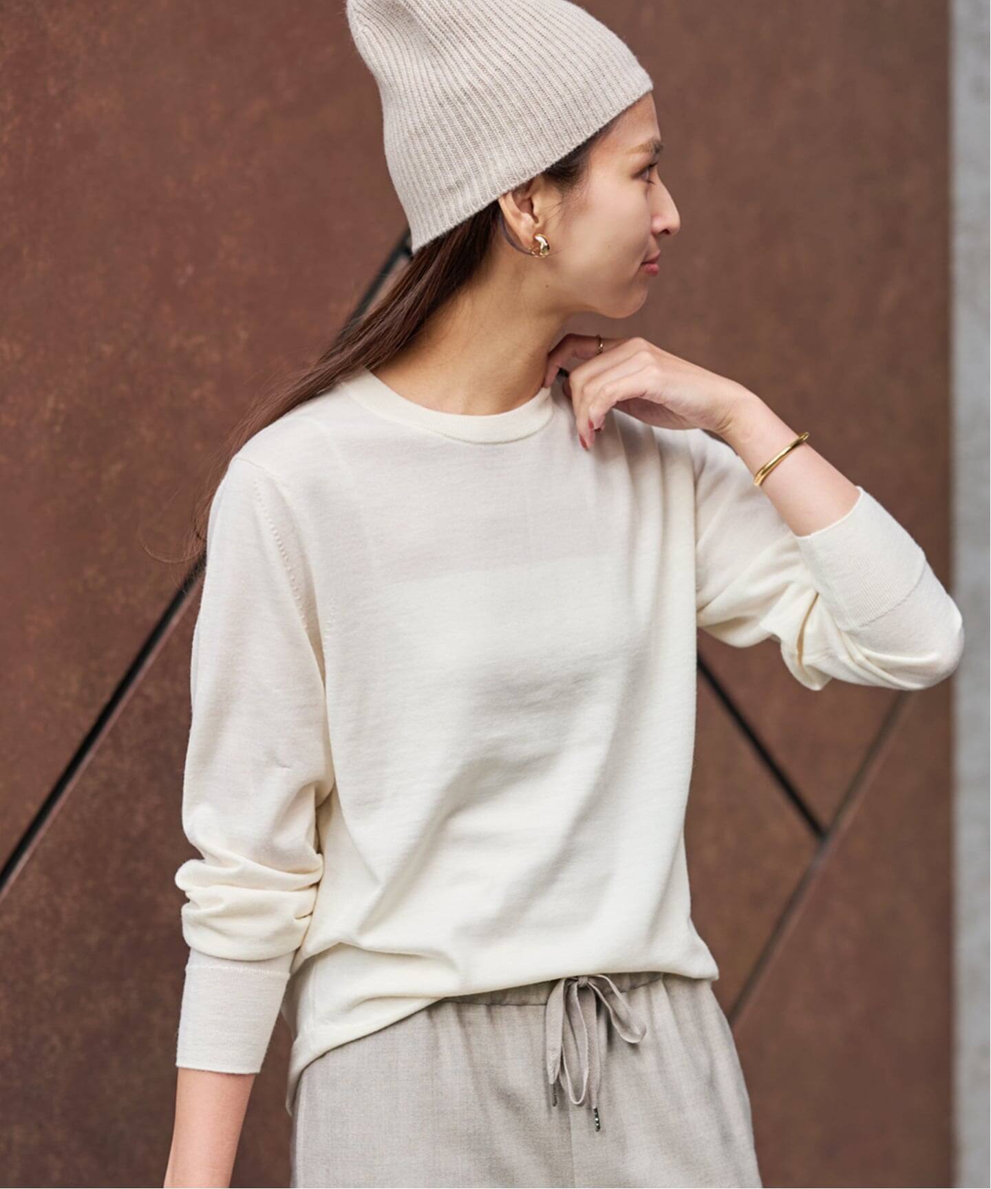 イタリアヤーン basic クループルオーバー（ニット／セーター