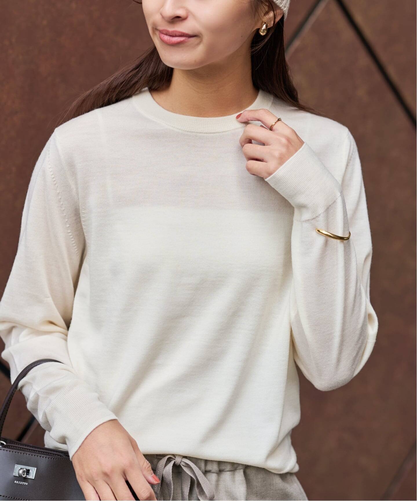 イタリアヤーン basic クループルオーバー（ニット／セーター