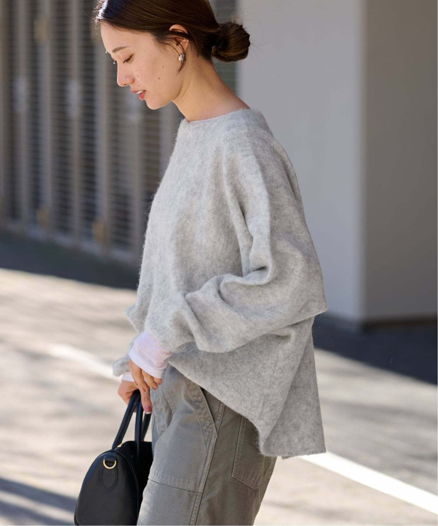 FRAMeWORK 24AW ベビーアルパカ混ドルマンニュアンスプルオーバー FRAMeWORK｜≪WEB限定追加≫ベビーアルパカmixドルマンニュアンスプル