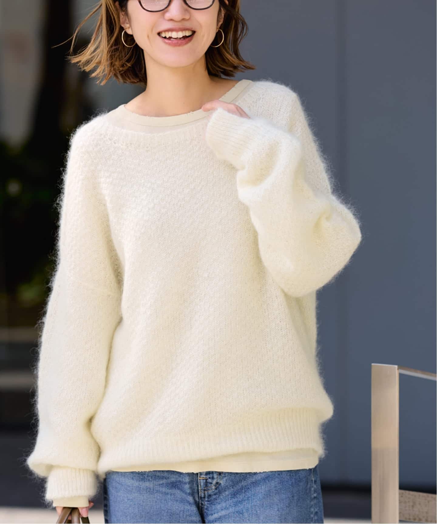 モヘヤmix カノコ柄プルオーバー（ニット／セーター）｜FRAMeWORK