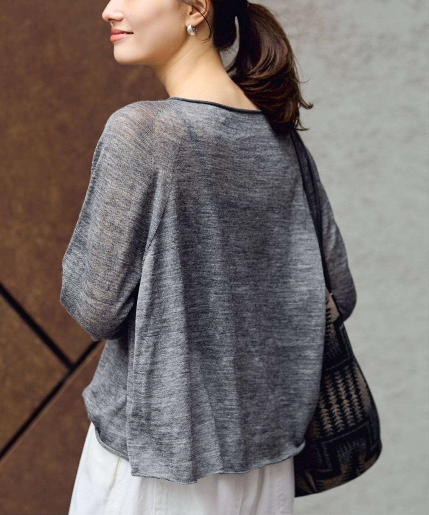 ≪手洗い可≫ウォッシャブルアルパカミックスナイロンポンチョニット