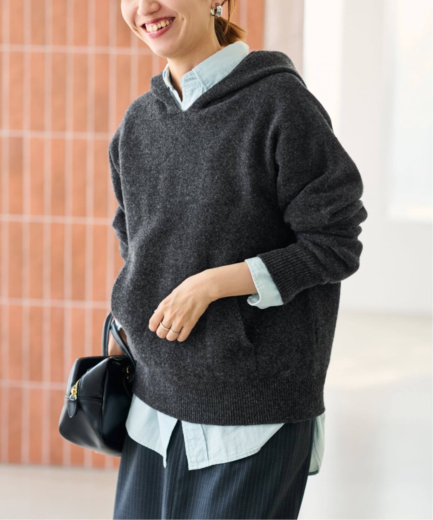 ≪追加≫圧縮ウールフードプルオーバー（ニット／セーター