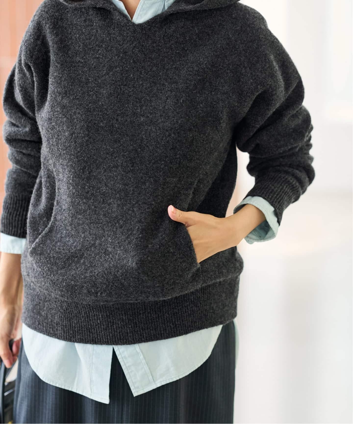 FRAMeWORK 圧縮ウールフードプルオーバー FRAMeWORK ニット セーター 「追加」圧縮ウールフードプルオーバー