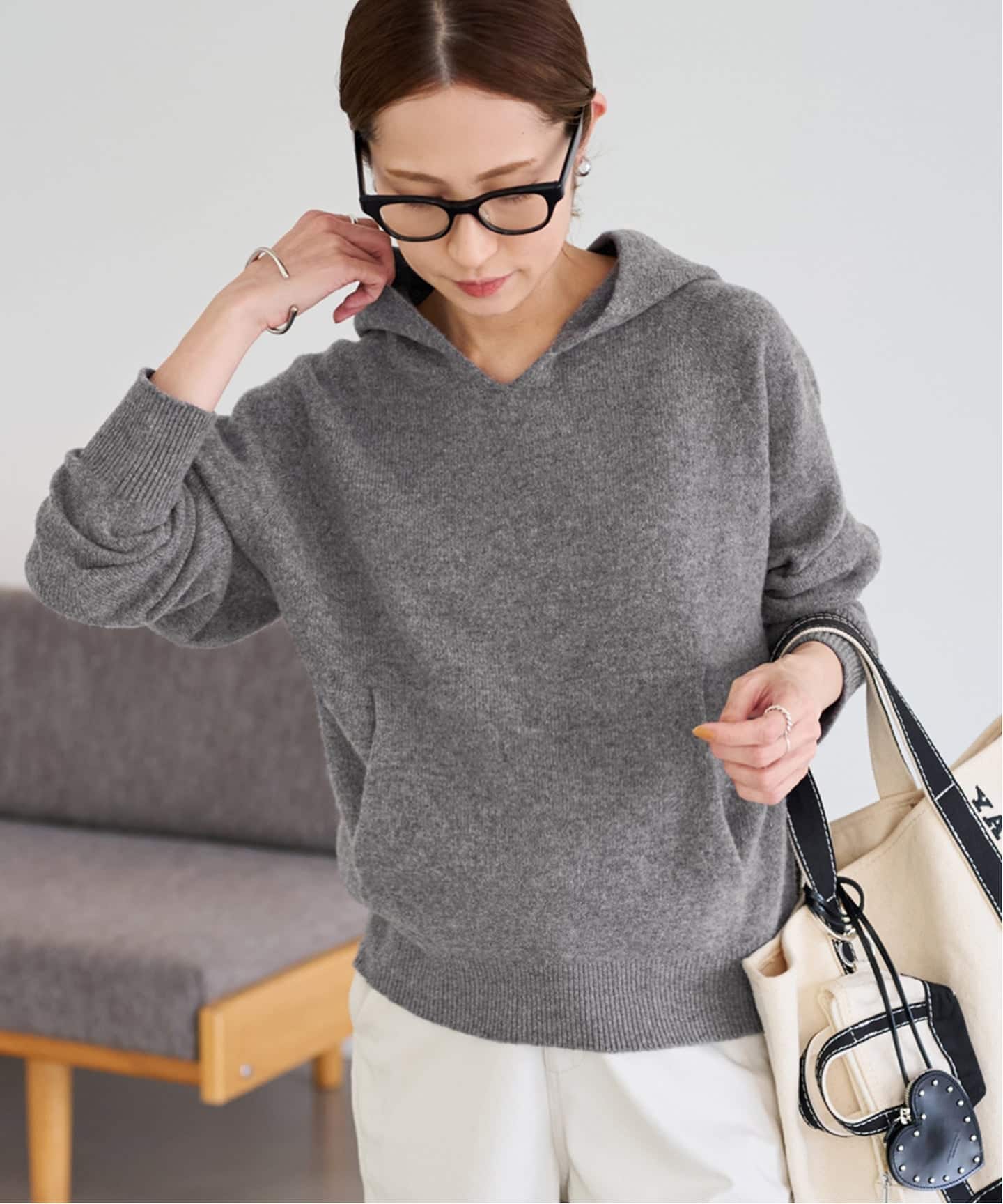 ■新品【FRAMeWORK】圧縮ウールフードプルオーバー ≪追加≫圧縮ウールフードプルオーバー（ニット／セーター