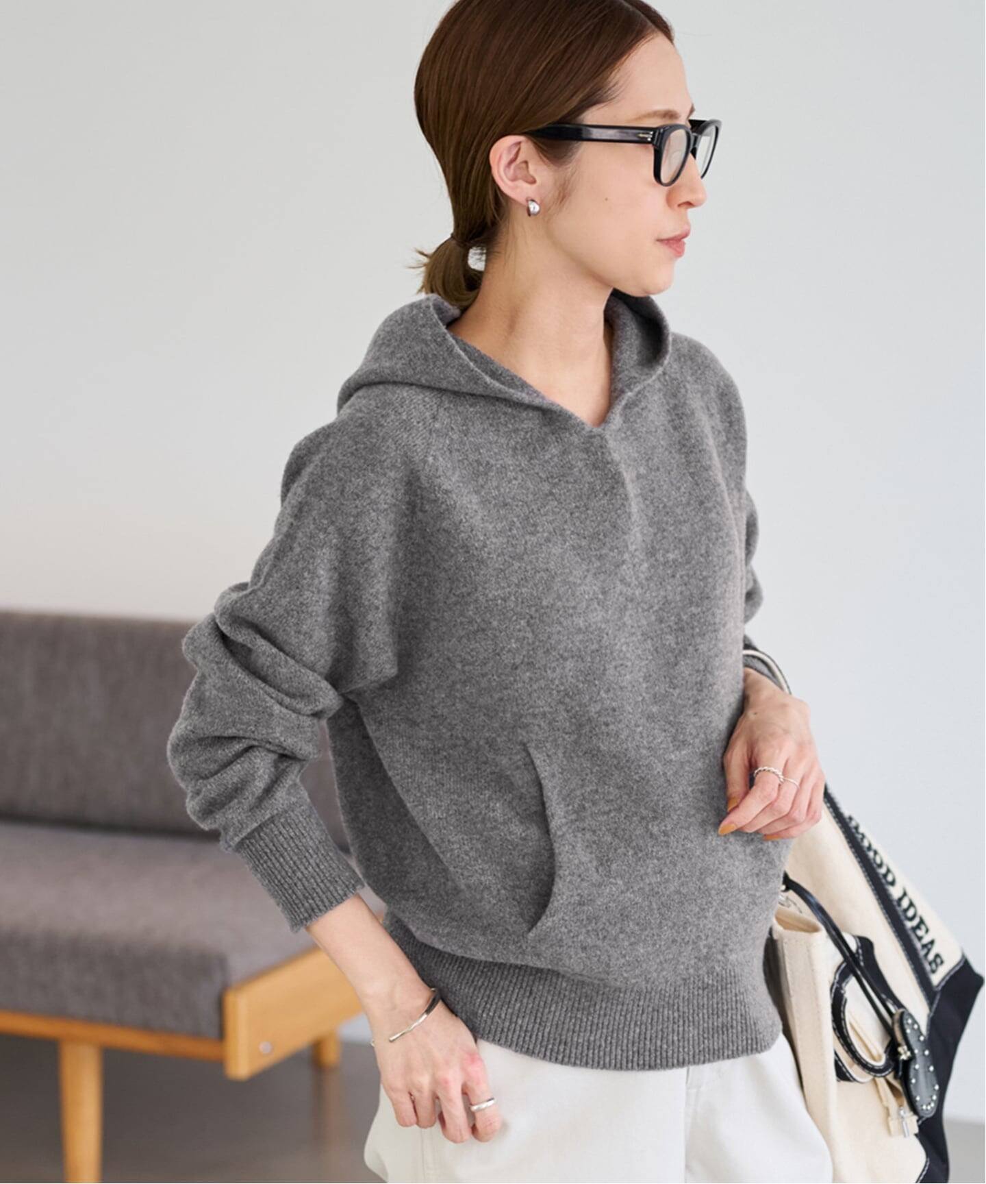 新品　FRAMeWORK フレームワーク 圧縮ウールフードプルオーバー　ベージュ ≪追加≫圧縮ウールフードプルオーバー（ニット／セーター