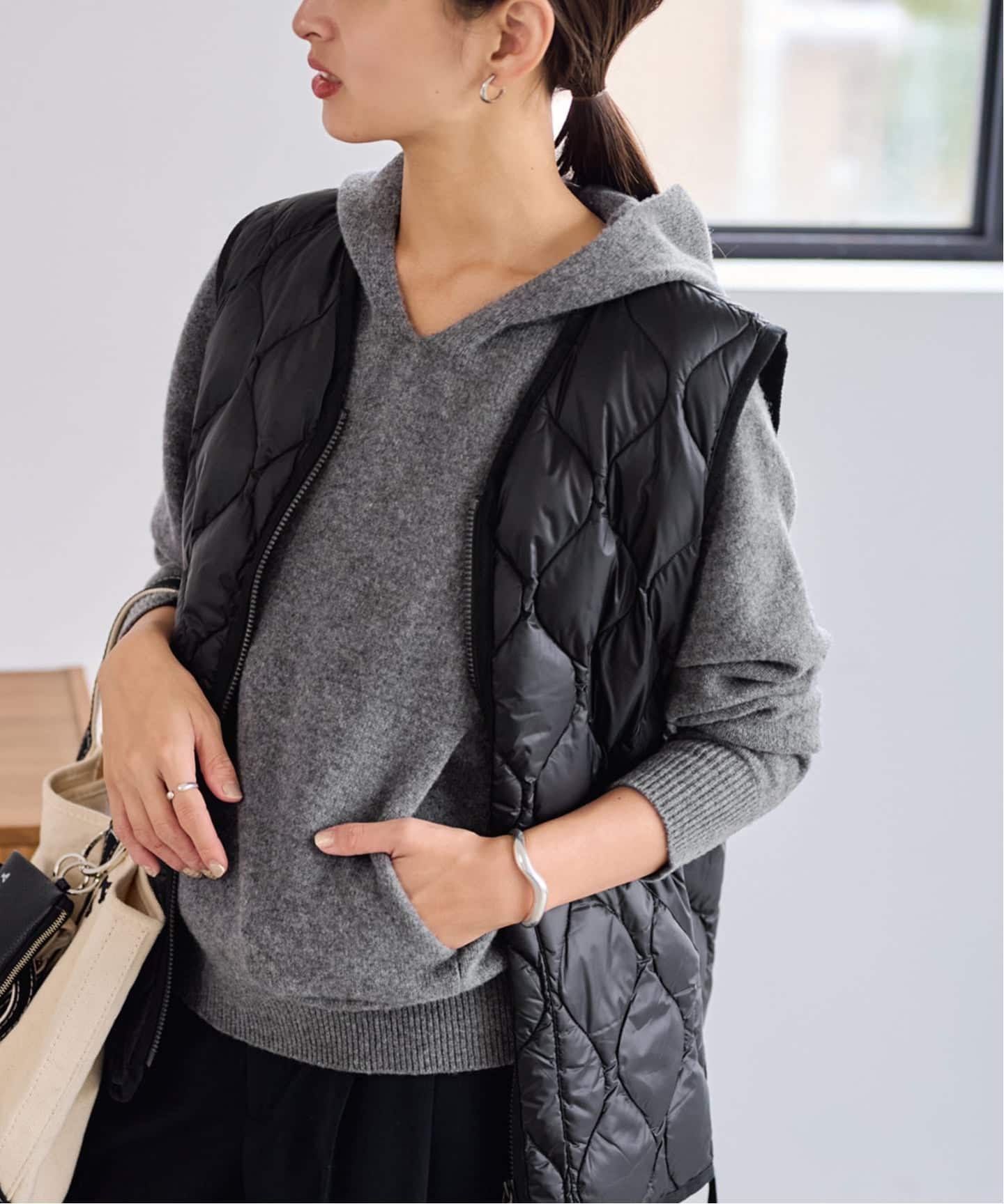 ≪追加≫圧縮ウールフードプルオーバー（ニット／セーター