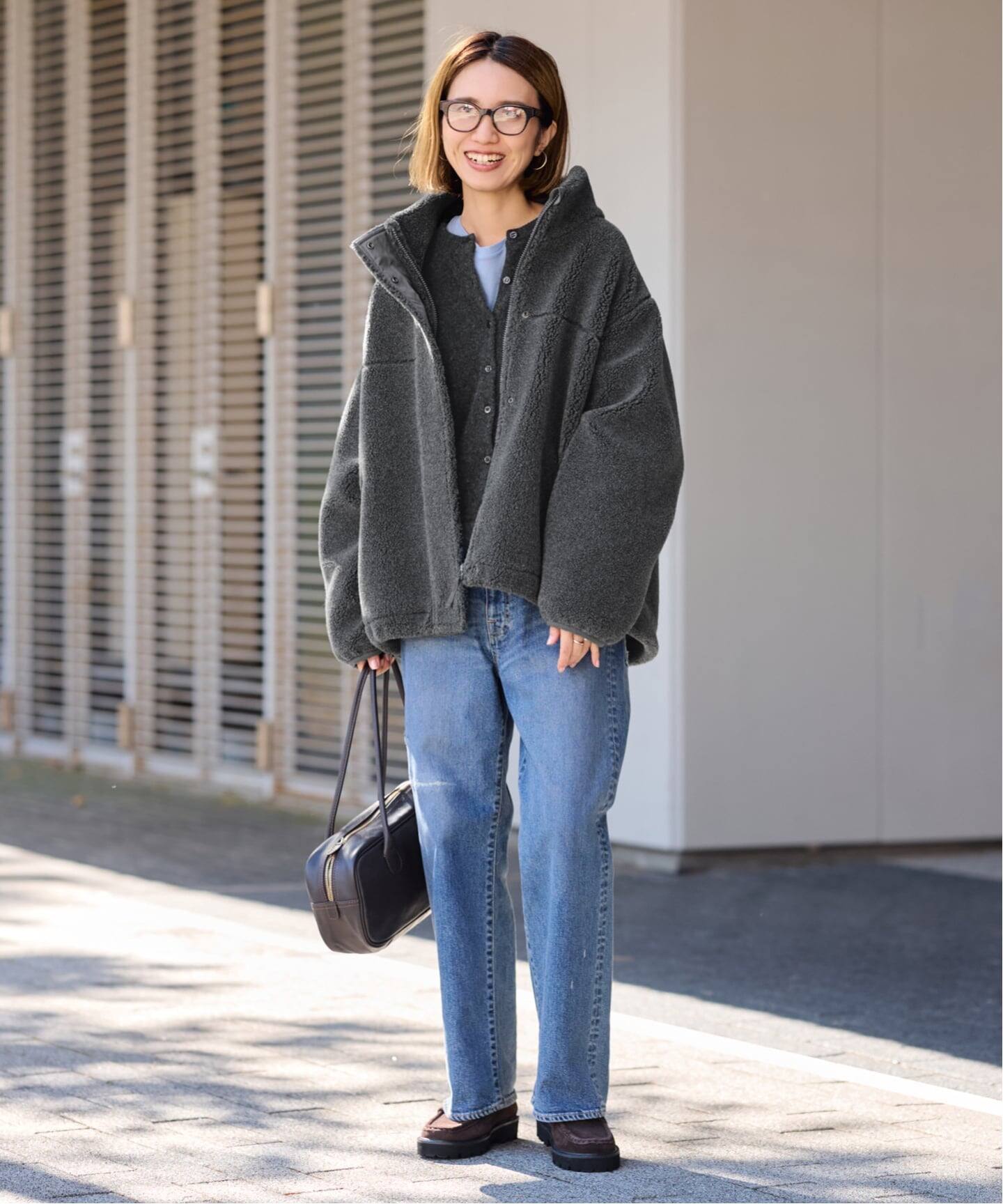 圧縮ウールクルーネックカーディガン（カーディガン）｜FRAMeWORK