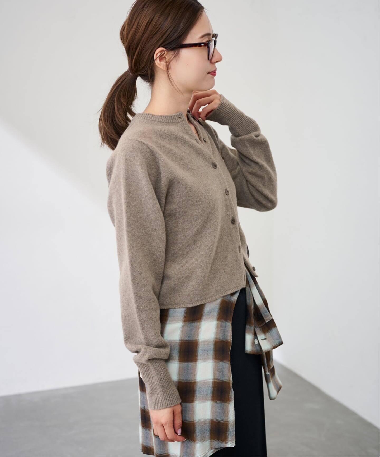 圧縮ウールクルーネックカーディガン（カーディガン）｜FRAMeWORK