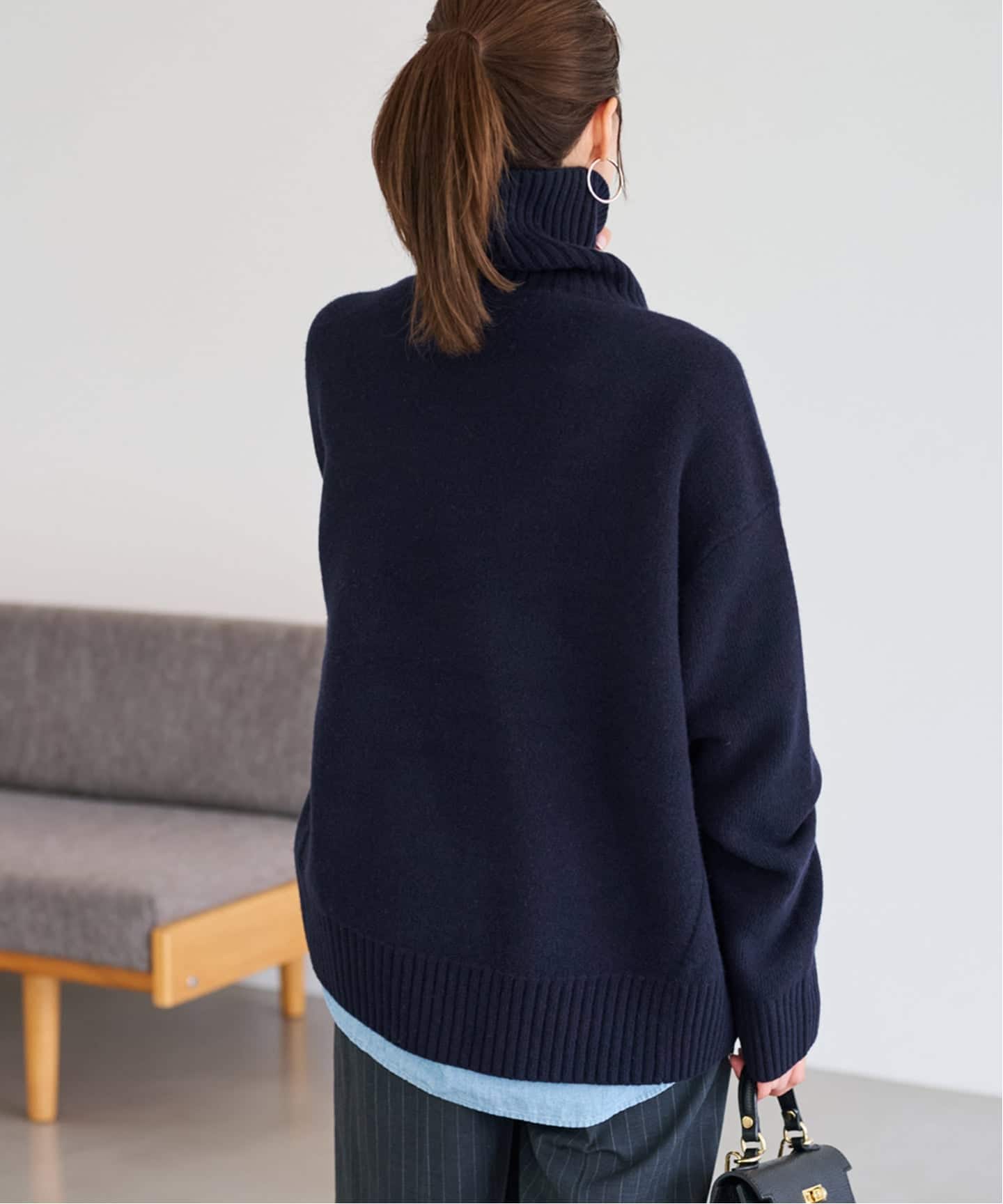 ≪WEB先行追加≫AQUA タートルプルオーバー（ニット／セーター