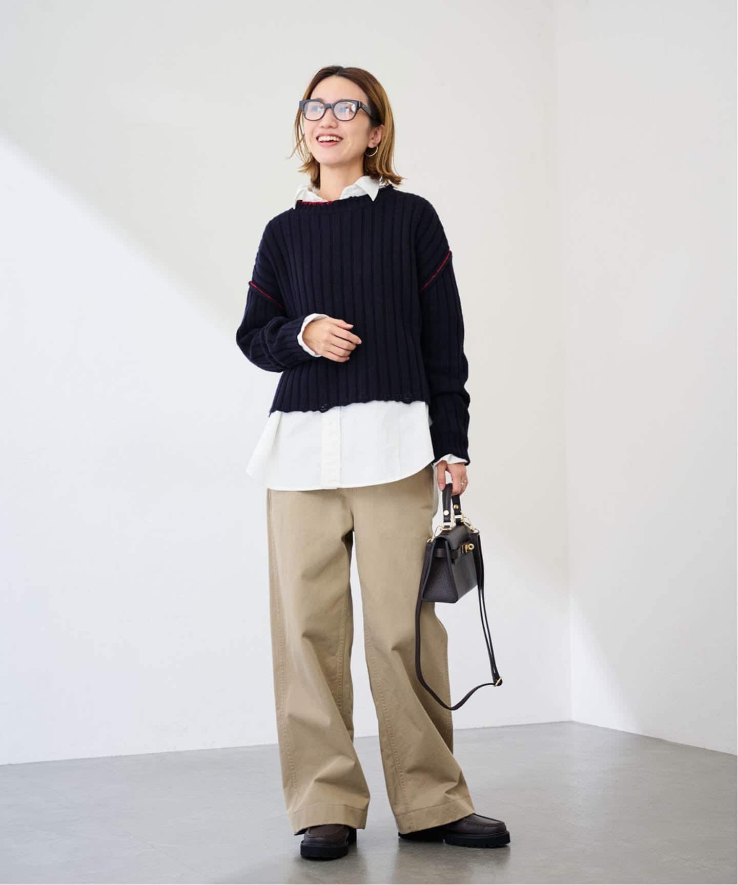 FRAMeWORK 新作　ハンドステッチリペアライクニット　今季 ハンドステッチリペアライクニット（ニット／セーター）｜FRAMeWORK